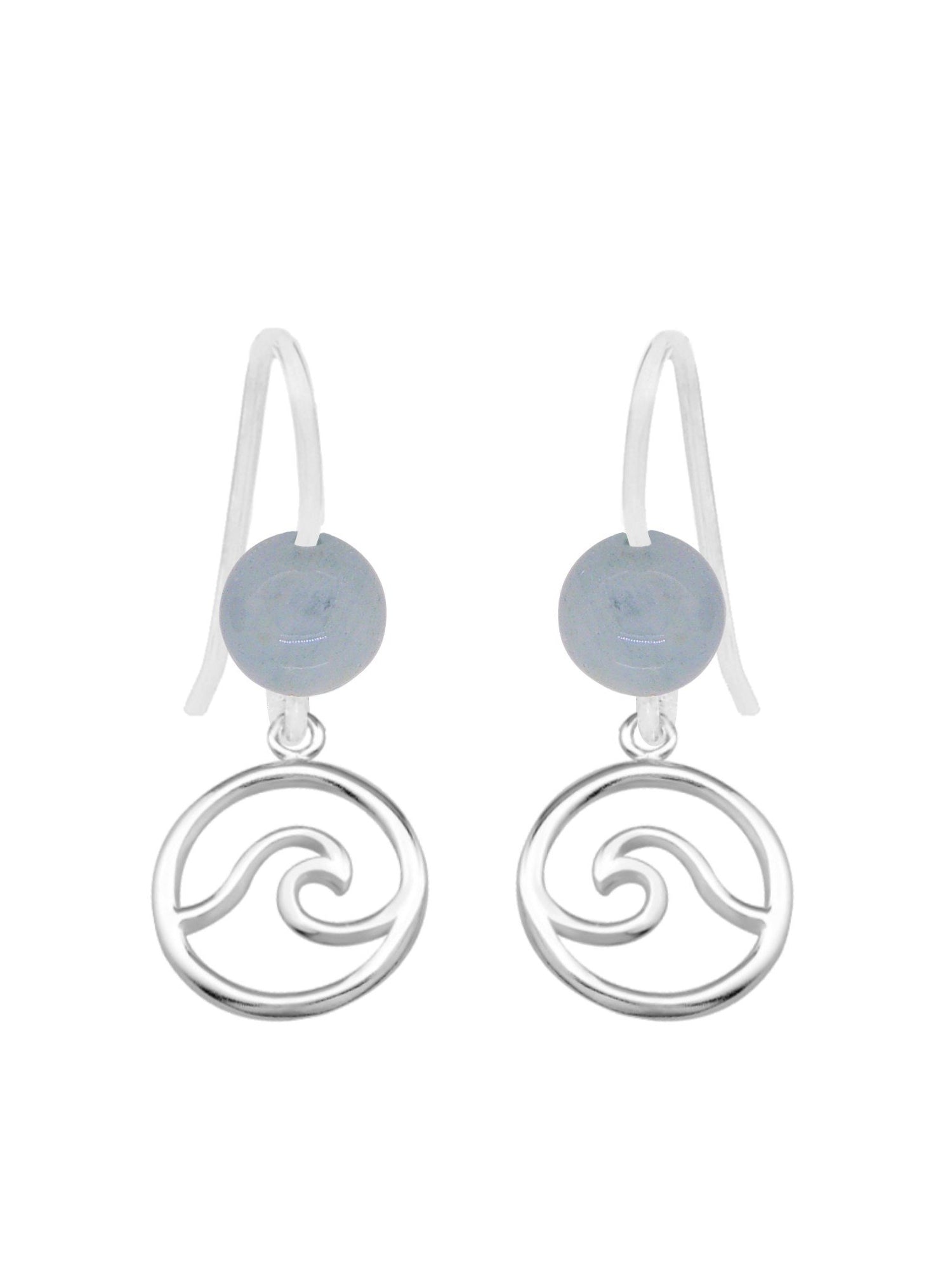 Ocean Wave Aquamarine Minimalist Earrings Love Britty