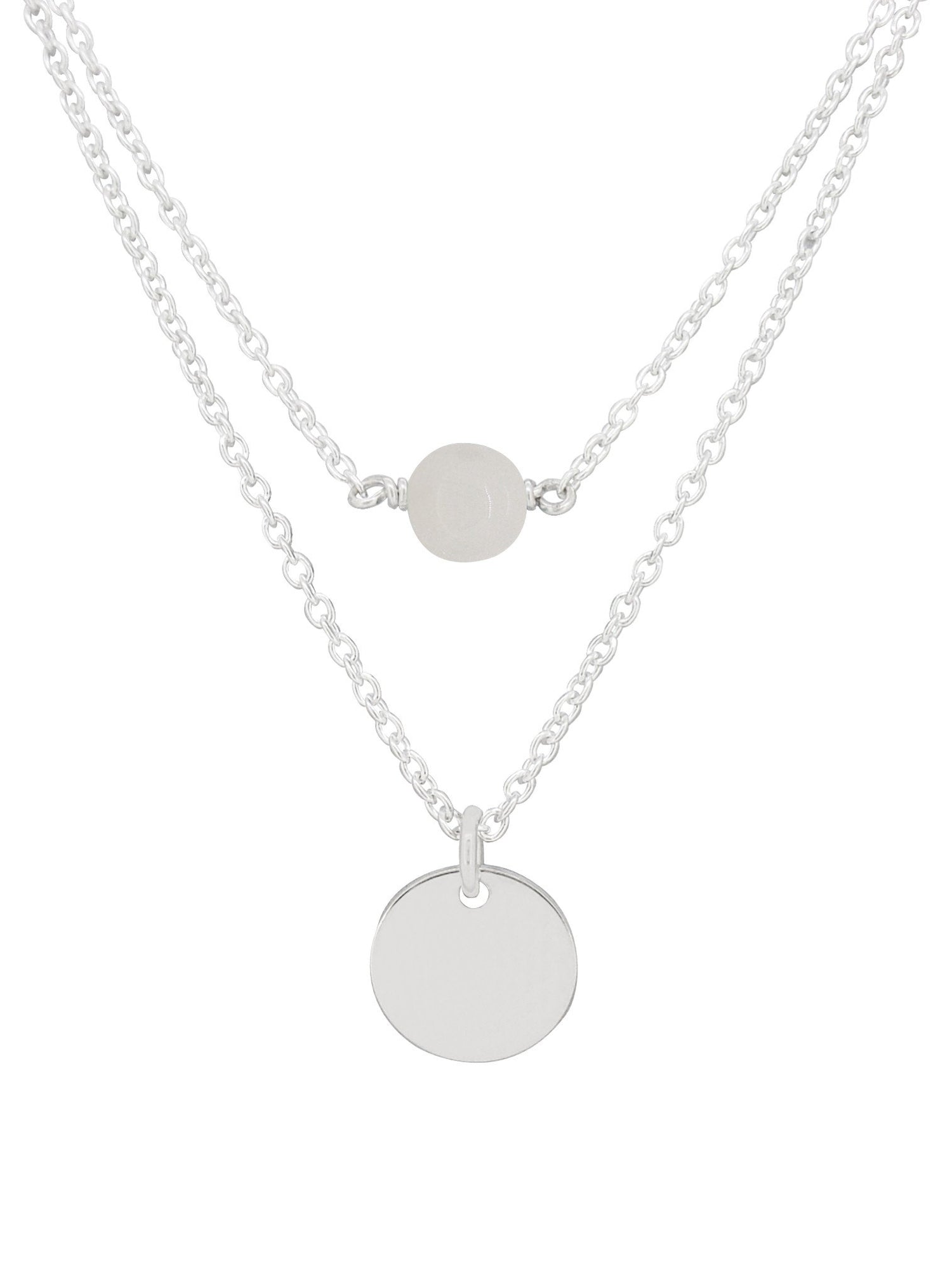 Allure Coin Tag Moonstone Minimalist Layered Necklace Love Britty
