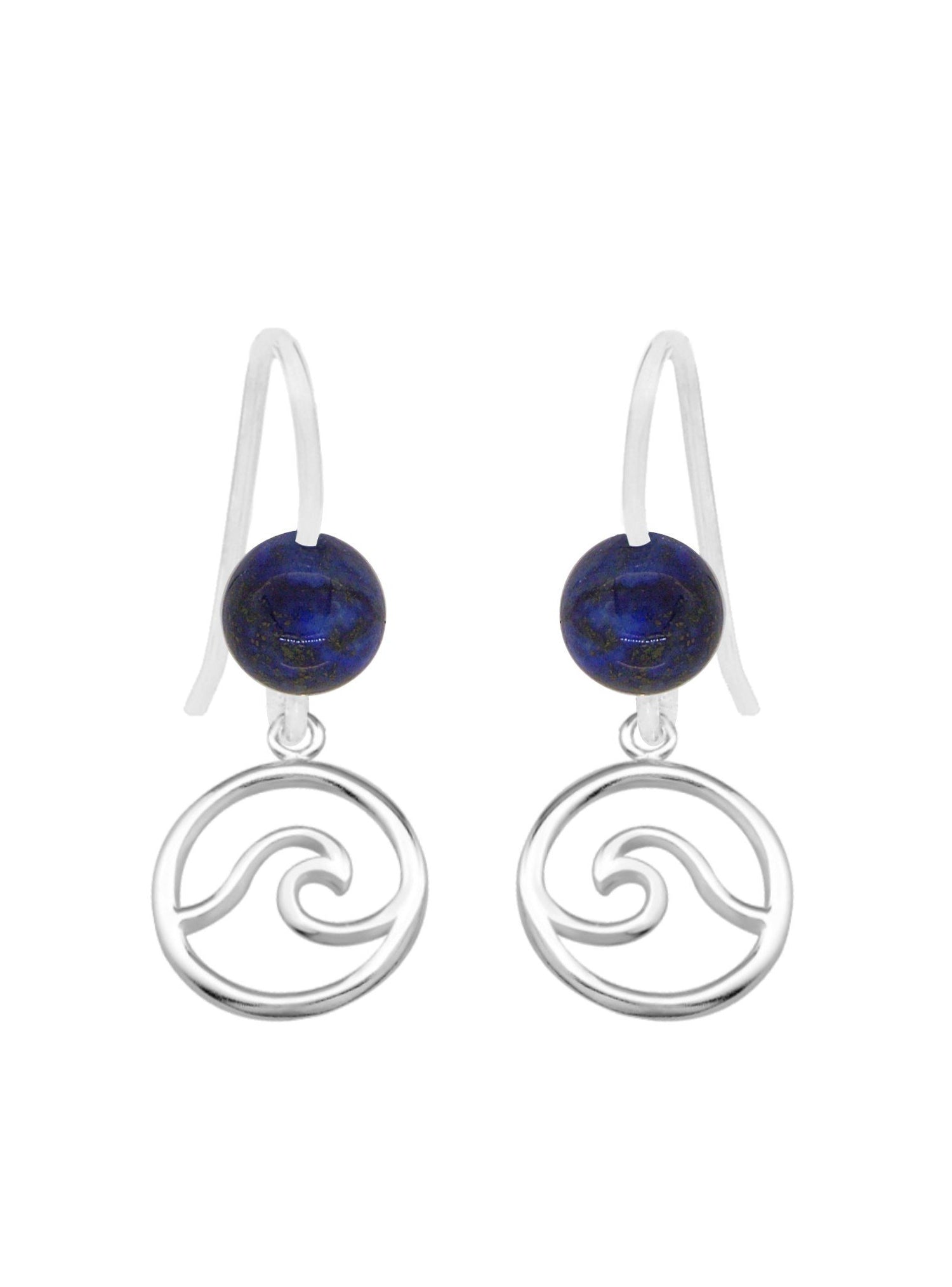 Ocean Wave Lapis Minimalist Earrings Love Britty