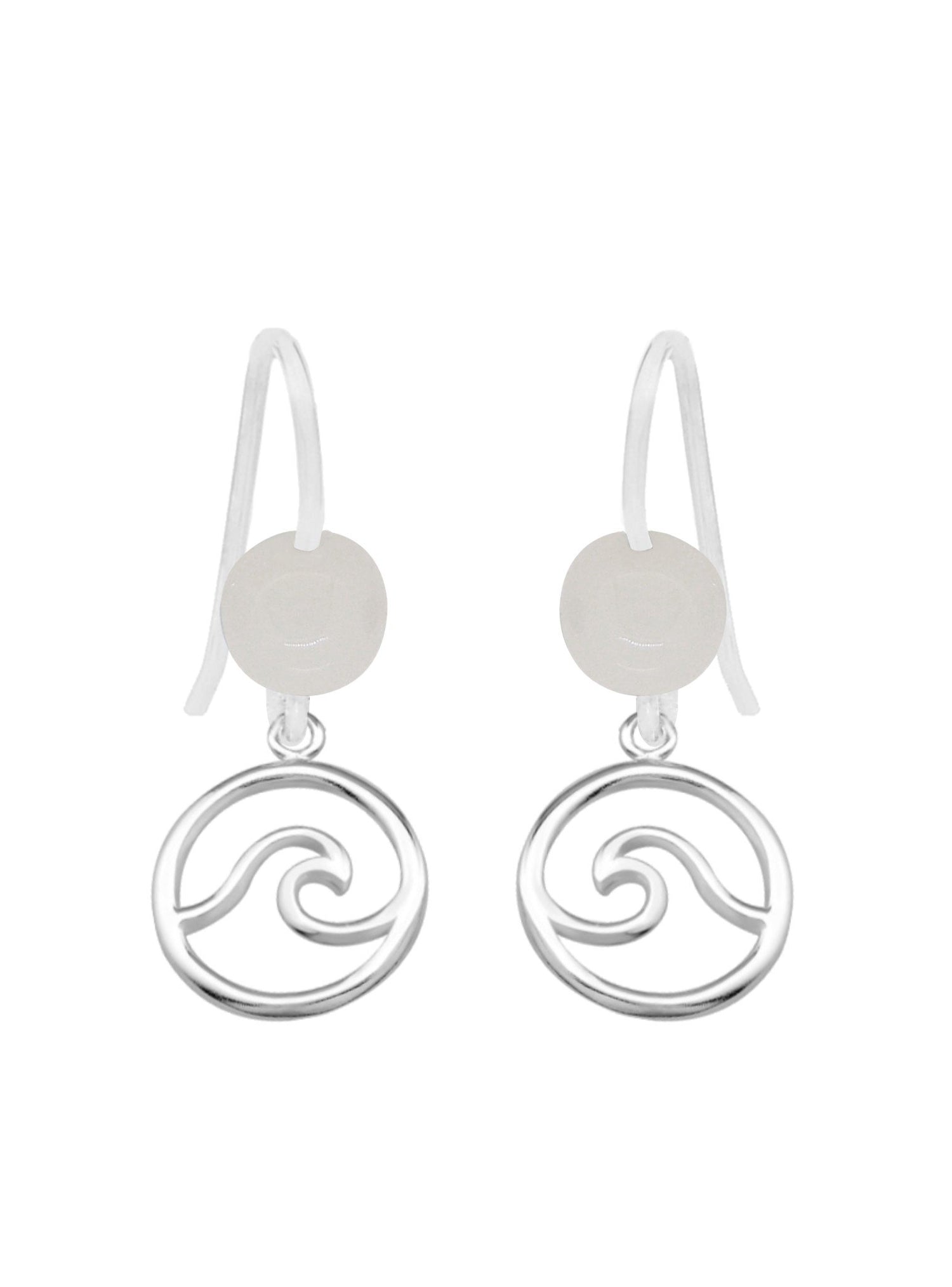 Ocean Wave Moonstone Minimalist Earrings Love Britty