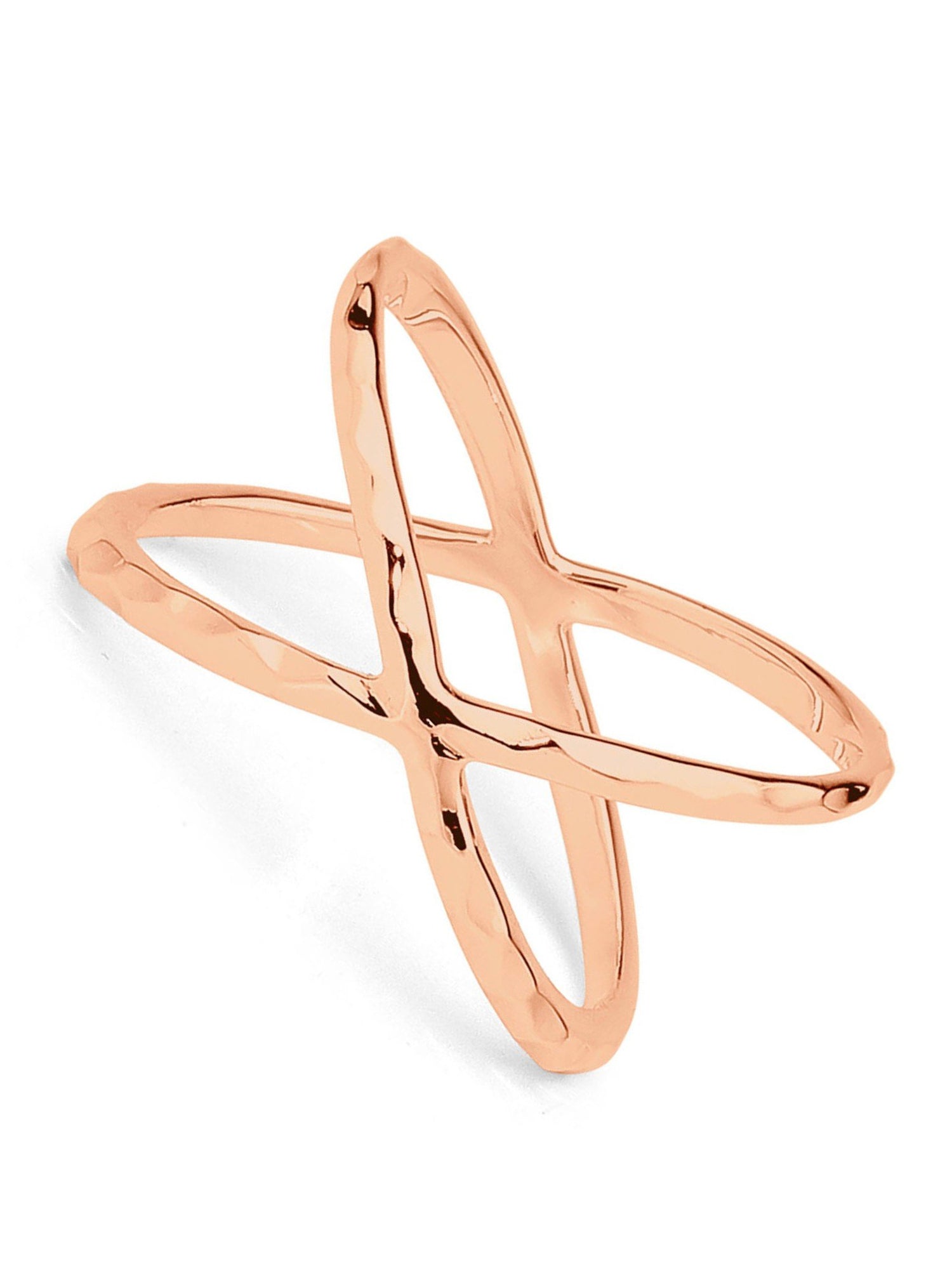 Orbital Ring in Rose Gold Silver Criss Crossed