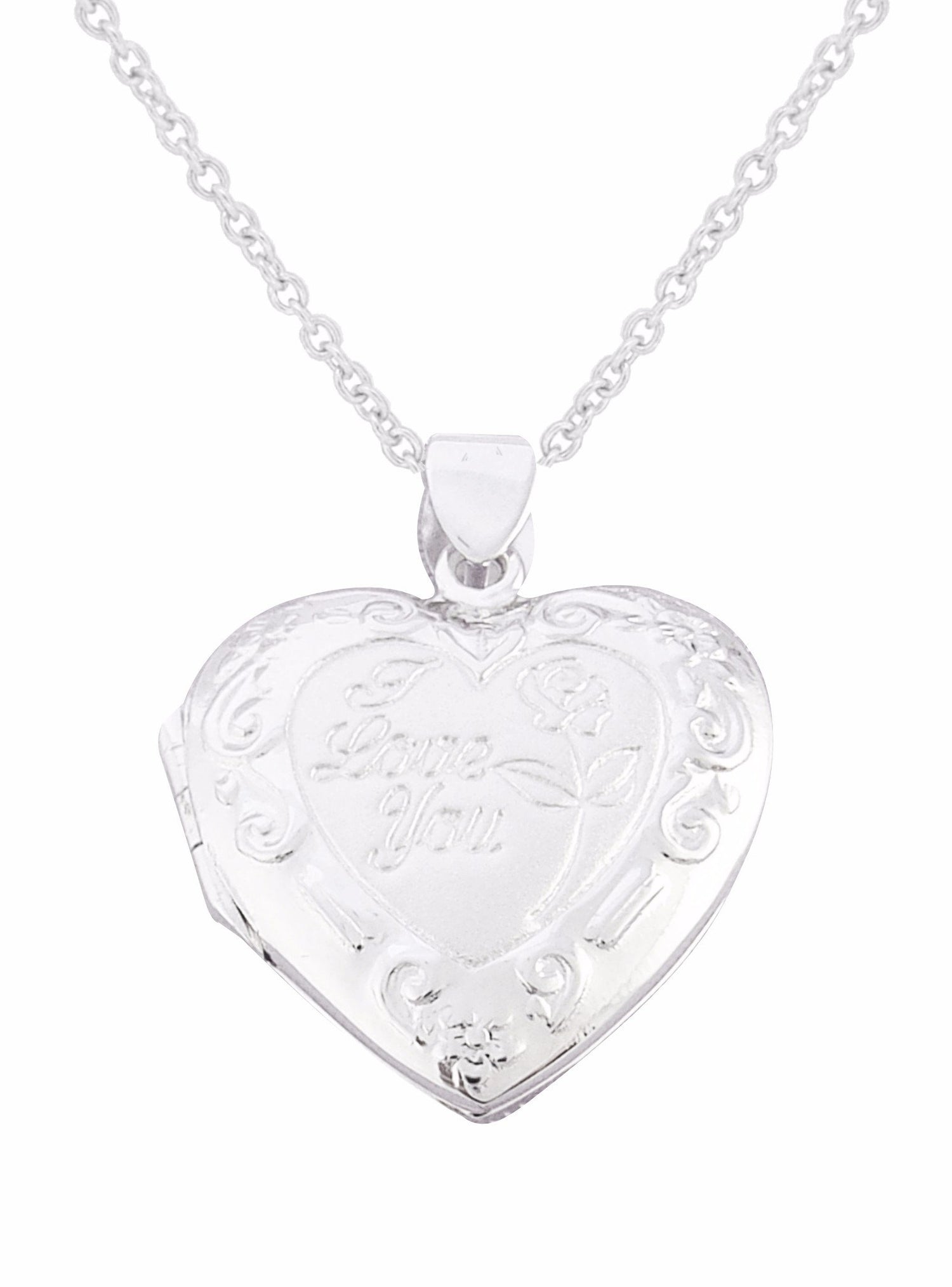 I Love You Heart Photo Locket Necklace