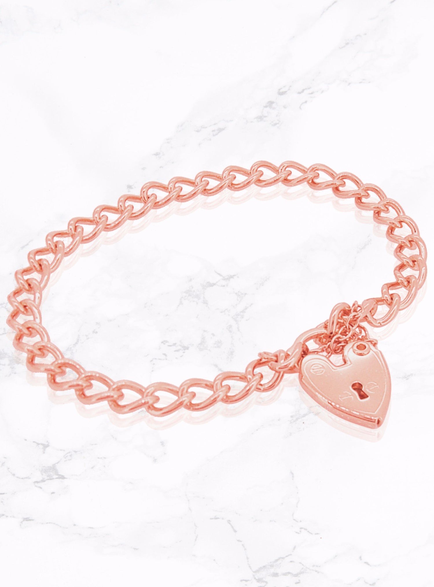 Rose Gold Plated Padlock Bracelet