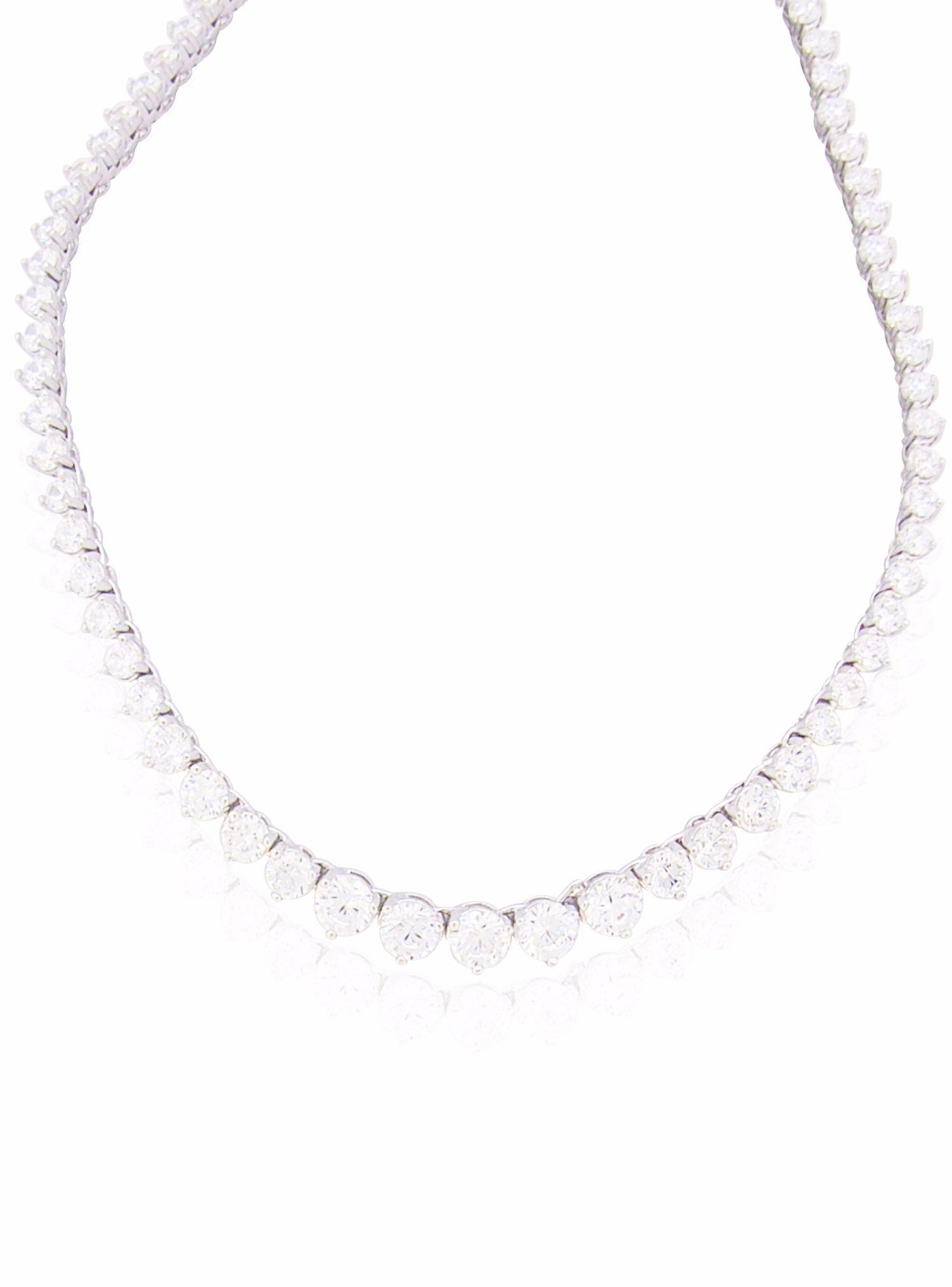 Chloe Tapered Cz Necklace in Sterling Silver