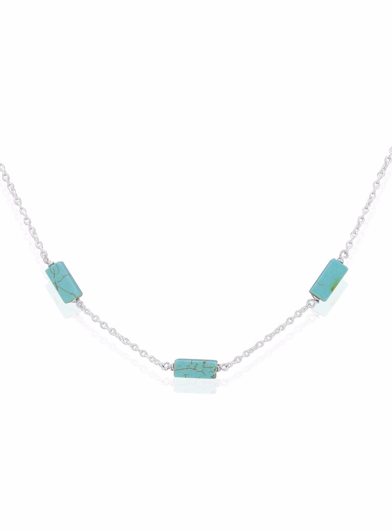 Love Britty Rectangle Seaside Necklace in Sterling Silver