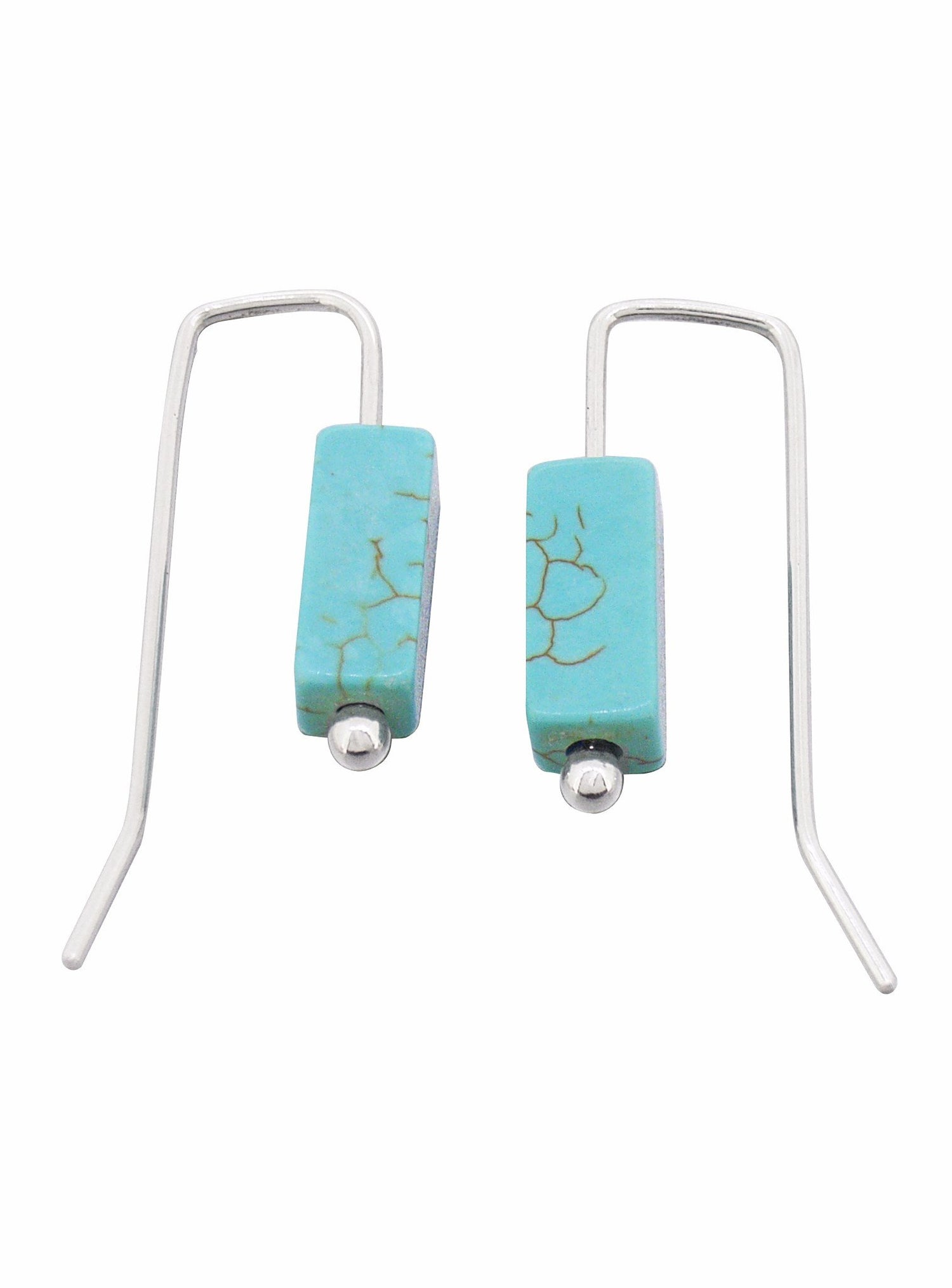 Love Britty Rectangle Seaside Earrings in Sterling Silver