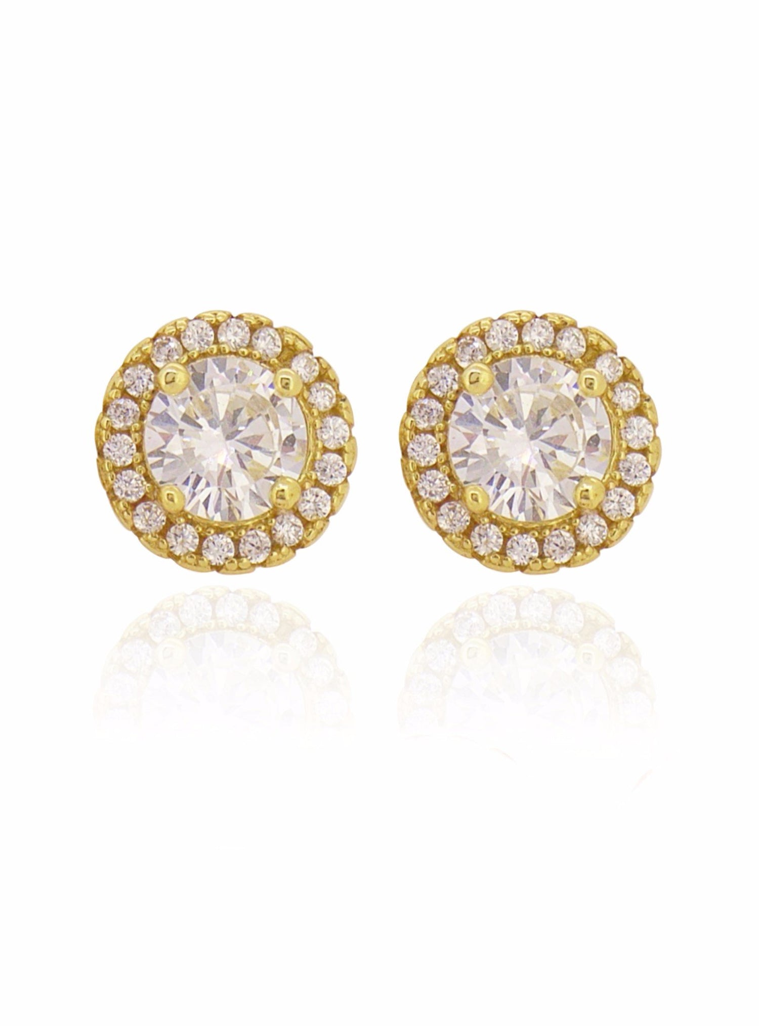 Scarlett Halo Cluster Cz Earrings in Gold