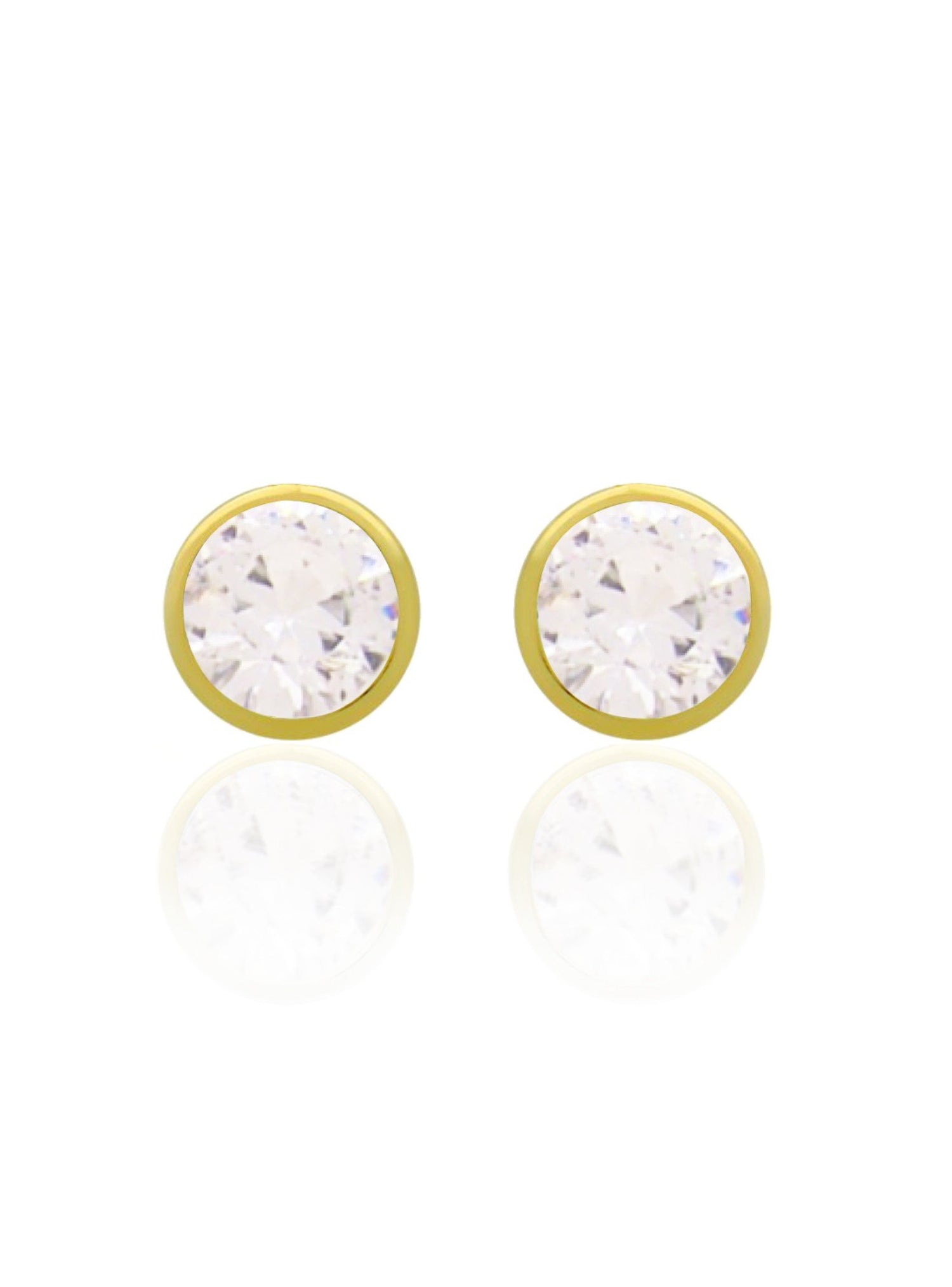 Taylor 7.5mm Cz Stud Earrings in Gold