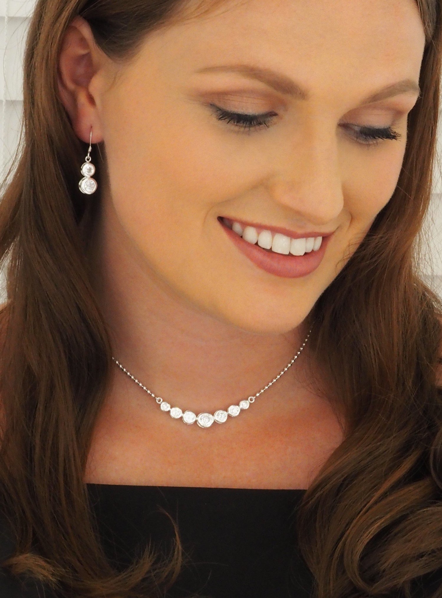 Elsa Cz Necklace in Sterling Silver