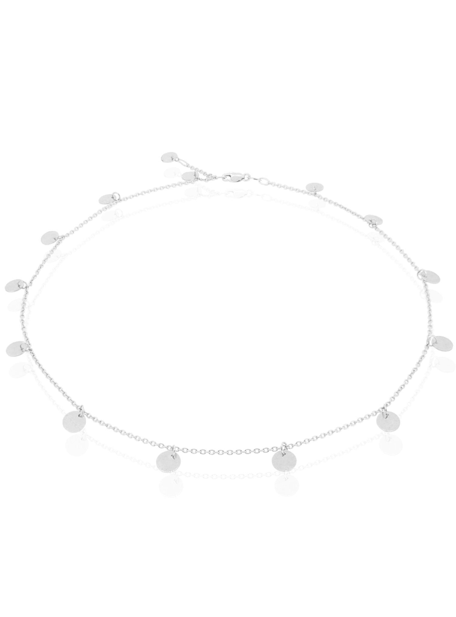 Mini Coin Tag Charm Necklace in Sterling Silver