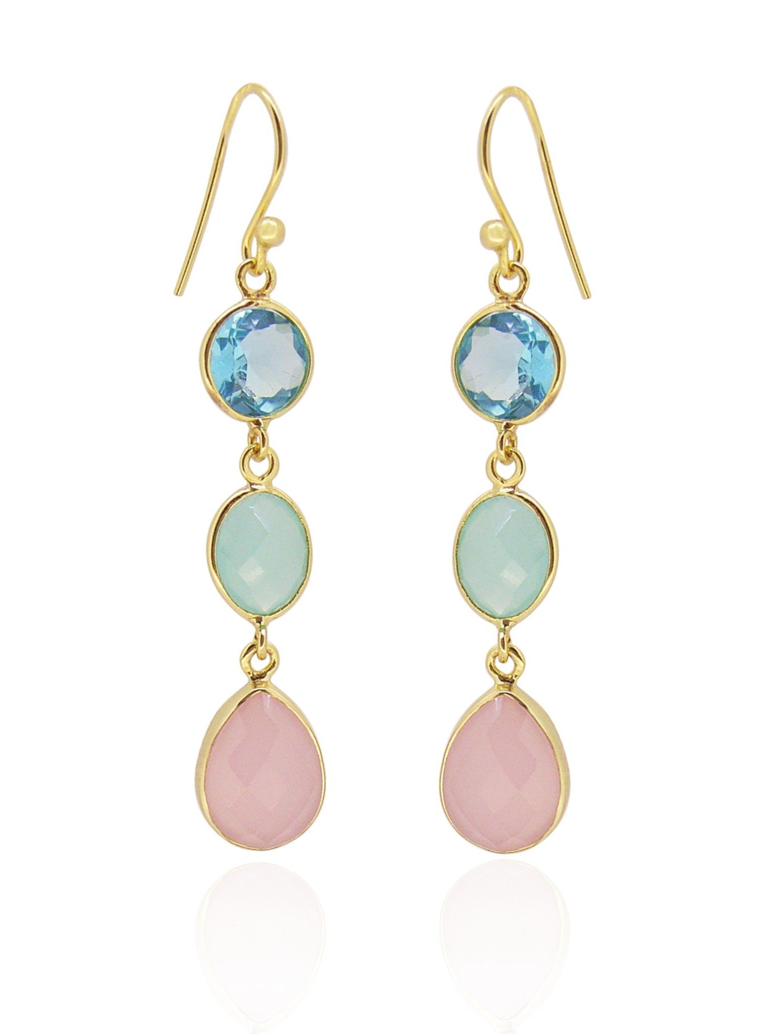 Clarke Gemstone Drop Earrings in Gold