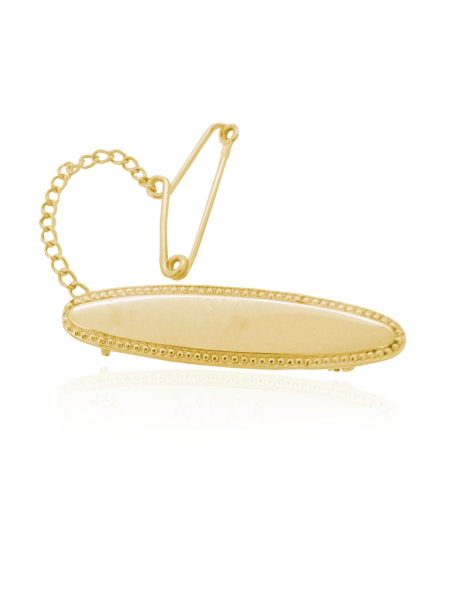 Oval Identity Name Baby Brooch in 9ct Gold