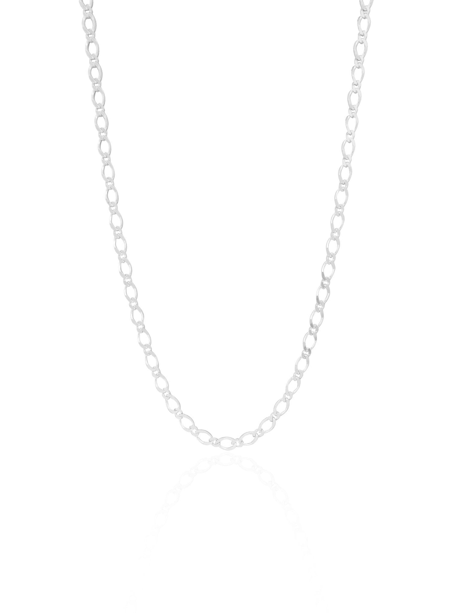 Reagan Small Figaro Necklace Chain in Sterling Silver