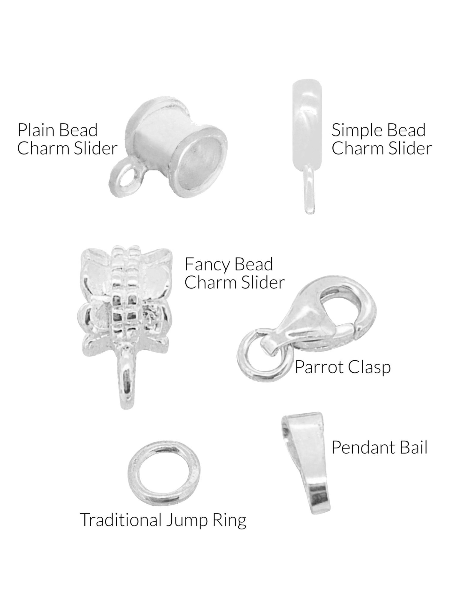 Charm Attachement Findings in Sterling Silver