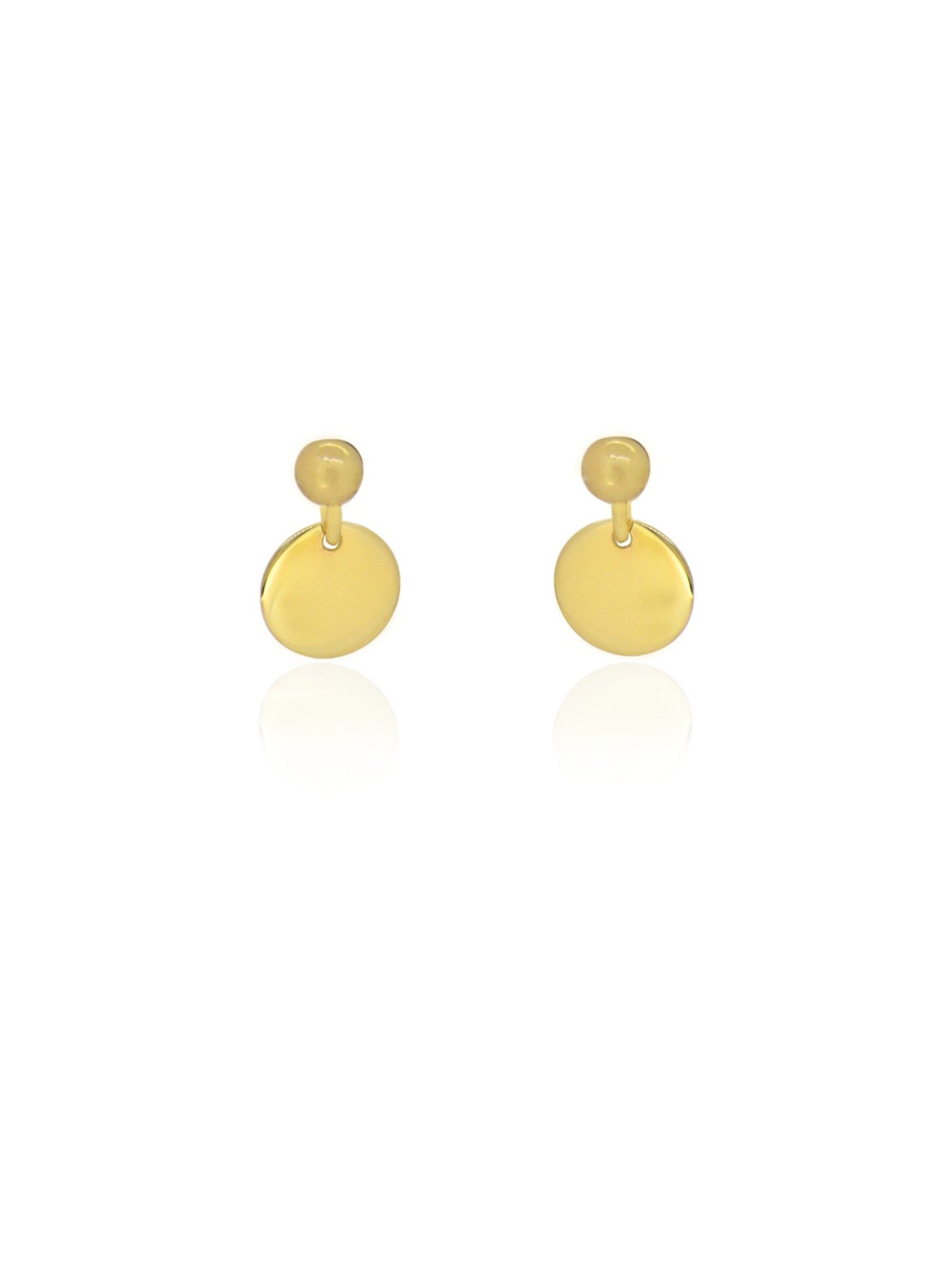 Mini Coin Tag Ball Stud Earrings in 9ct Gold