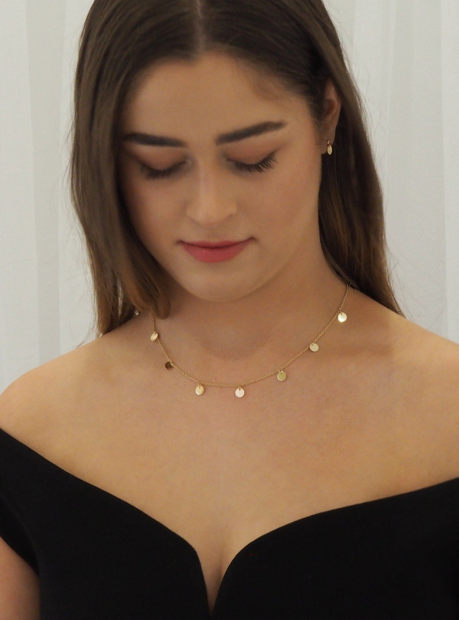 Mini Coin Tag Ball Stud Earrings in 9ct Gold