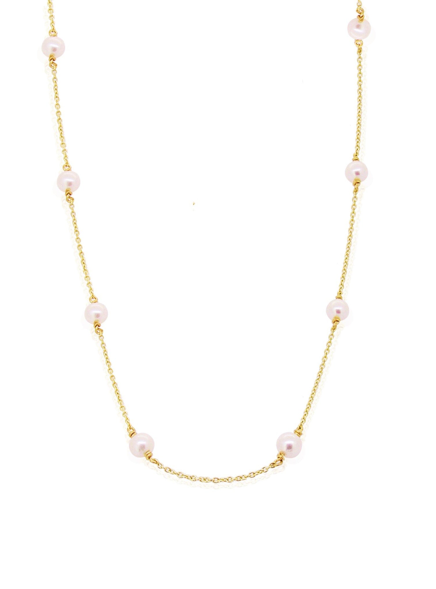 Coco Pearl Yard Necklace in 9ct Gold