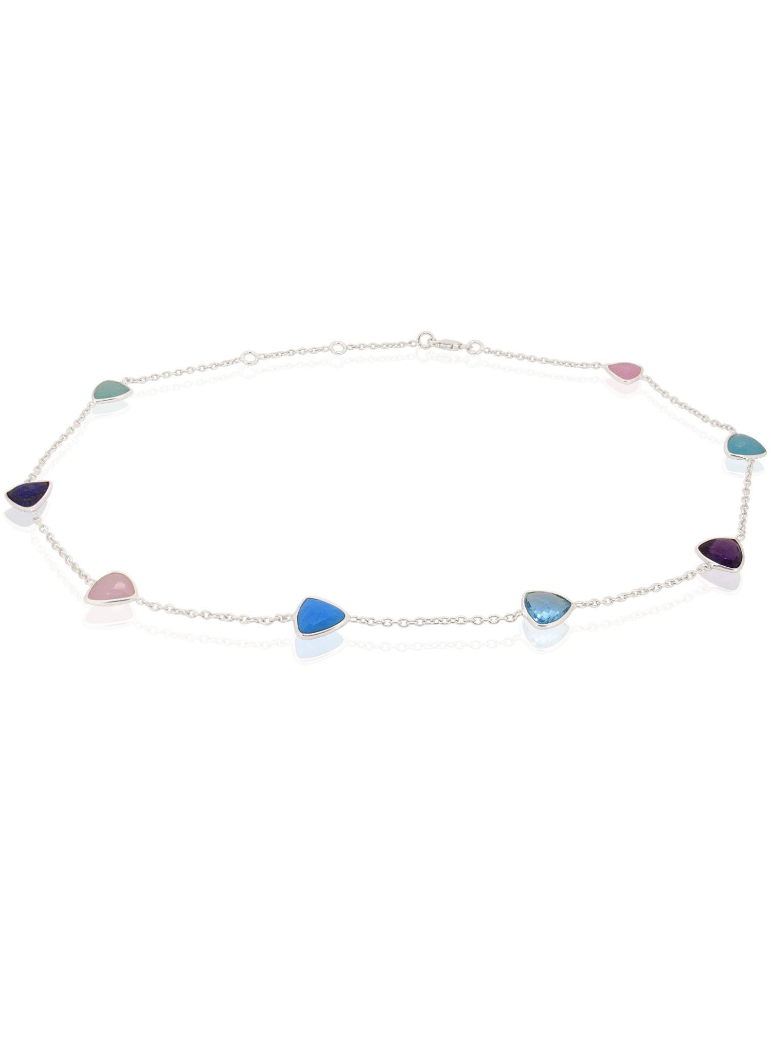 Showcase Multi Gemstone Necklace Sterling Silver