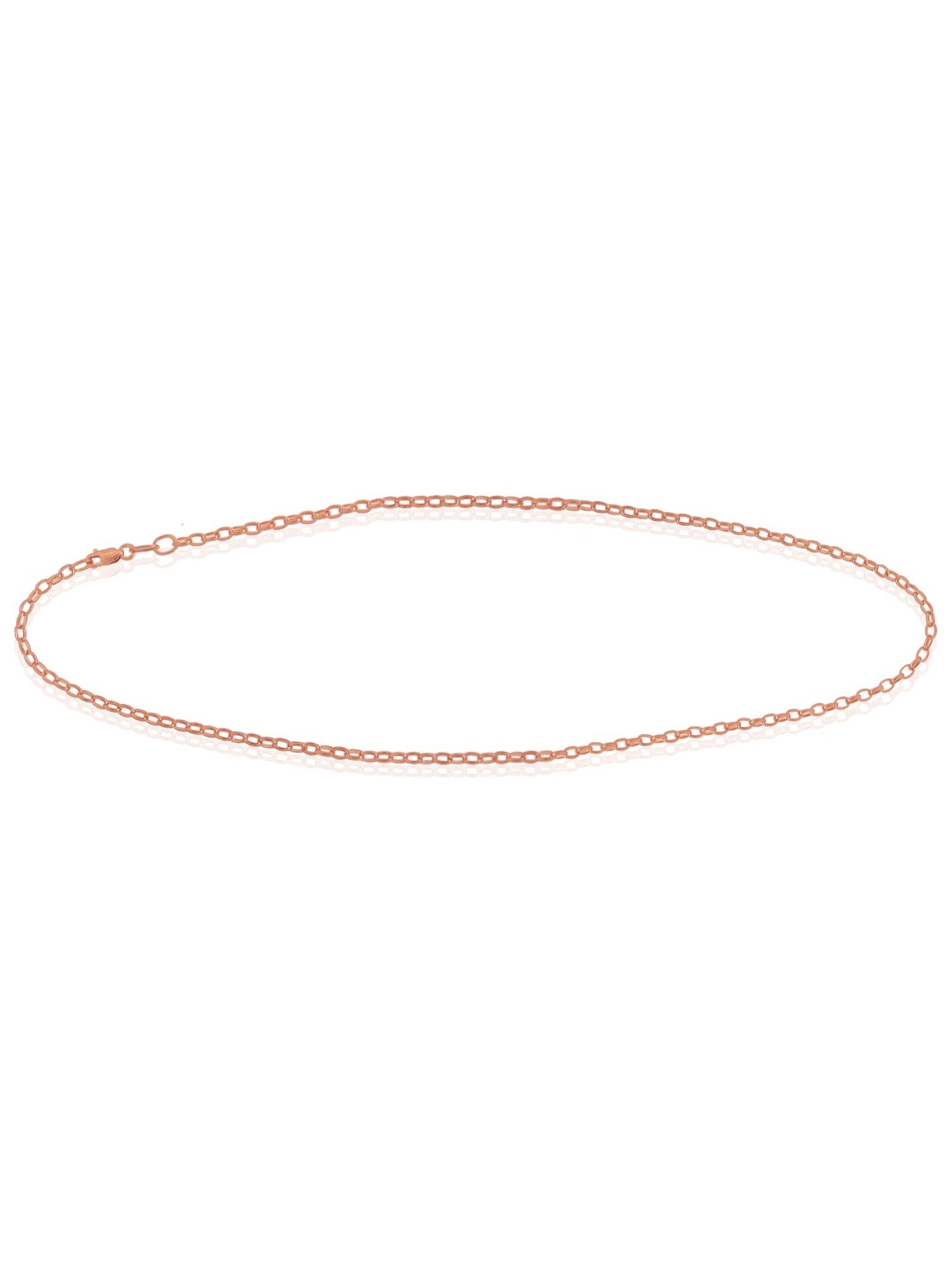 Anklet Oval Belcher Chain in 9ct Rose Gold