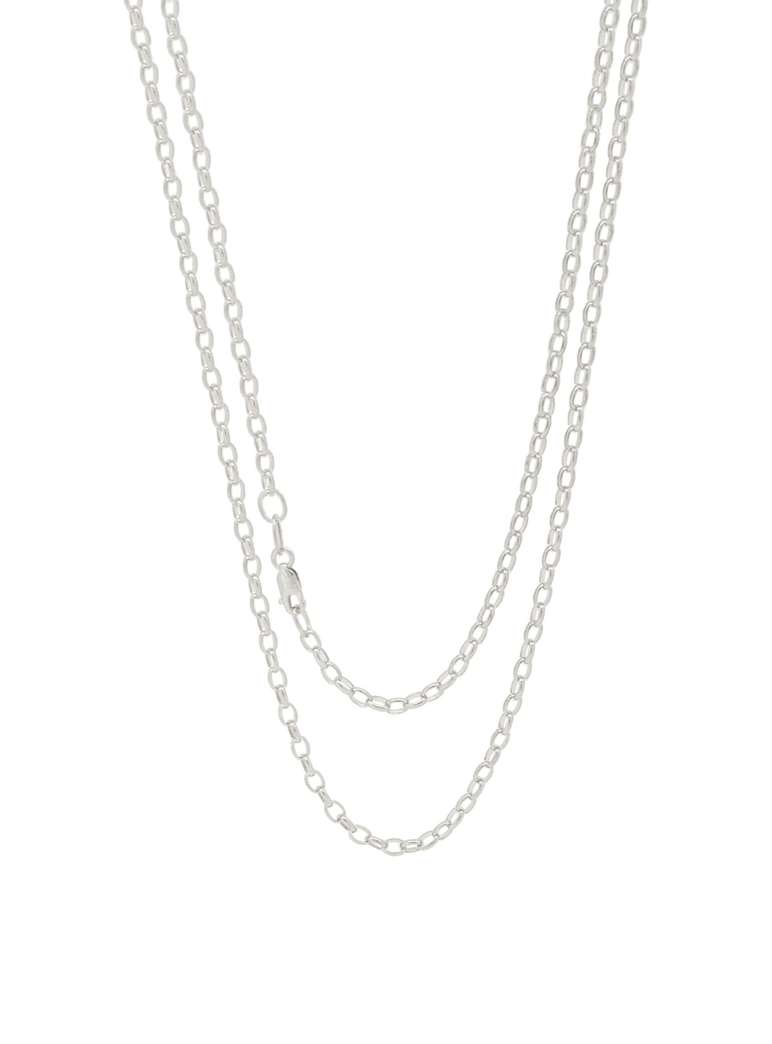 Oval Belcher Anklet Chain in Sterling Silver