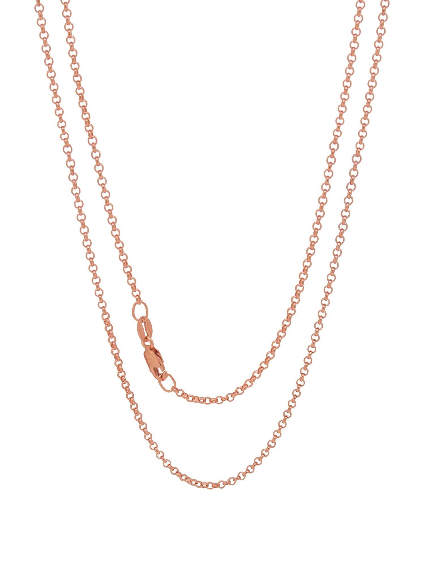 Anklet Round Belcher Chain in 9ct Rose Gold