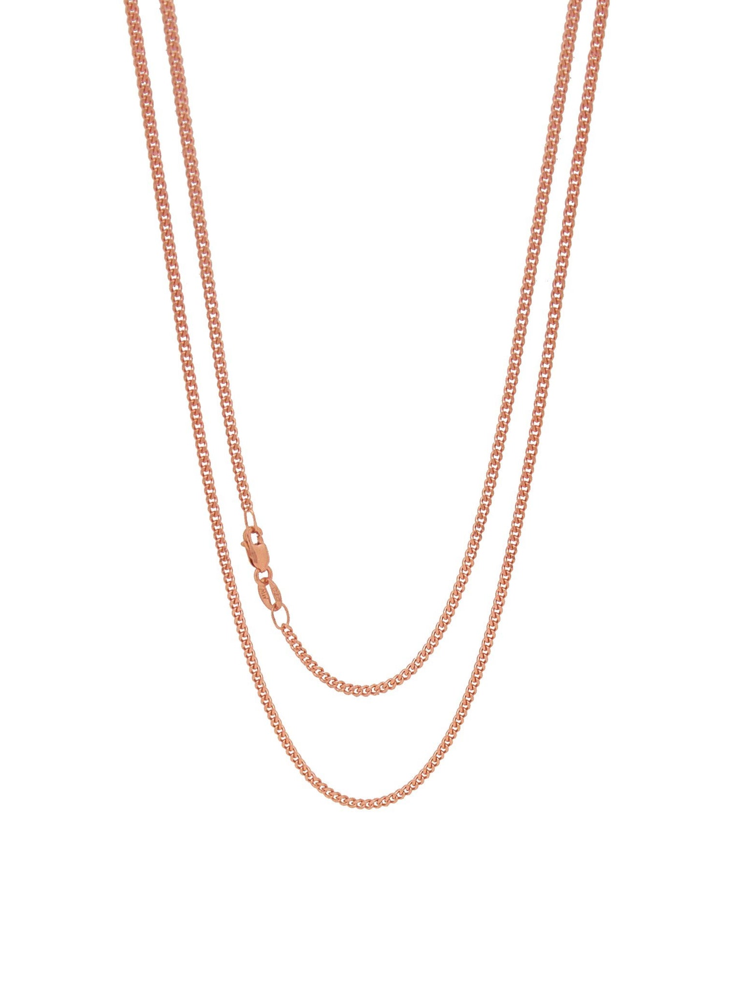 Simple Curb Anklet Chain in 9ct Rose Gold