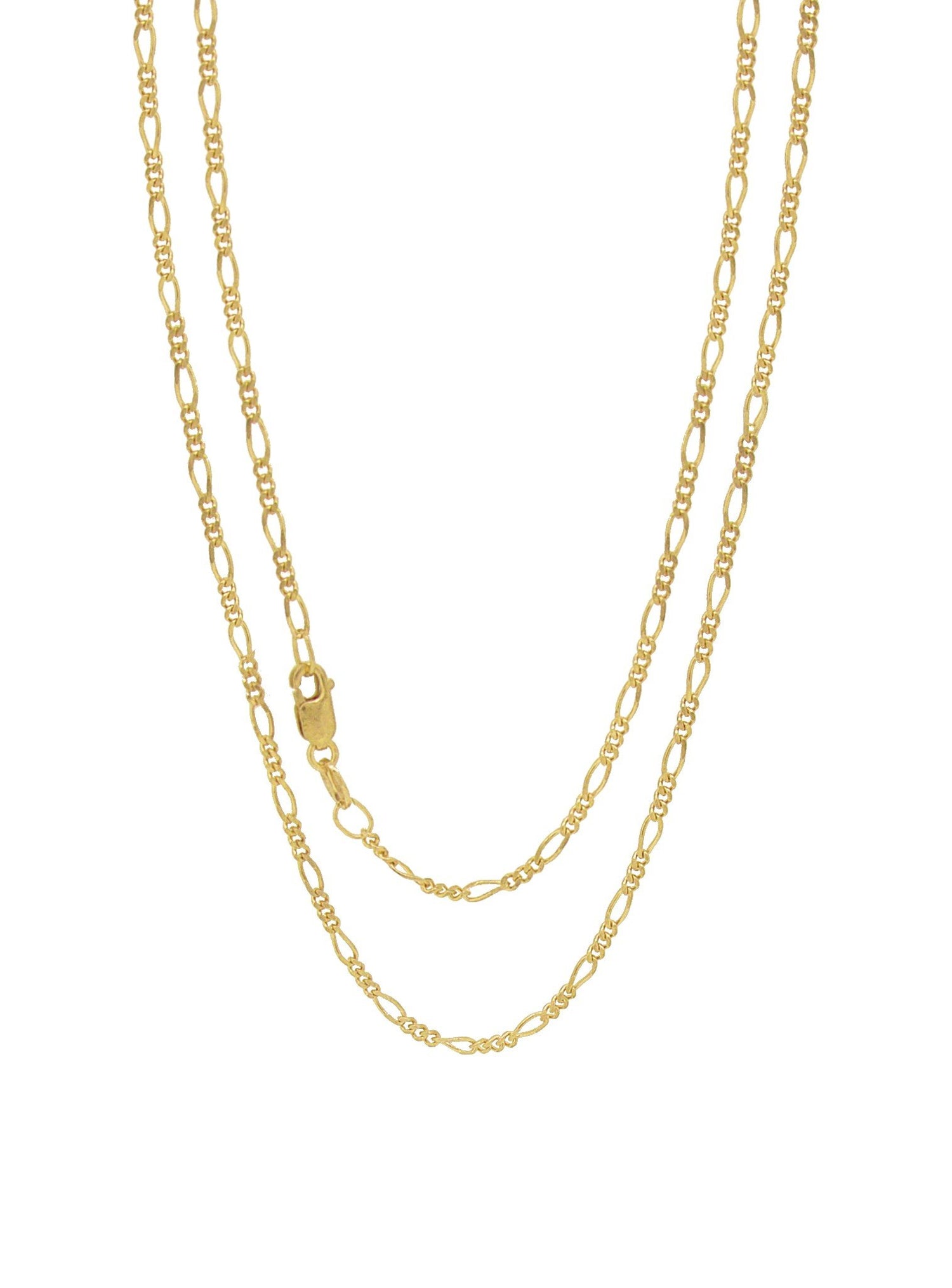 Figaro Necklace Chain in 9ct Yellow Gold