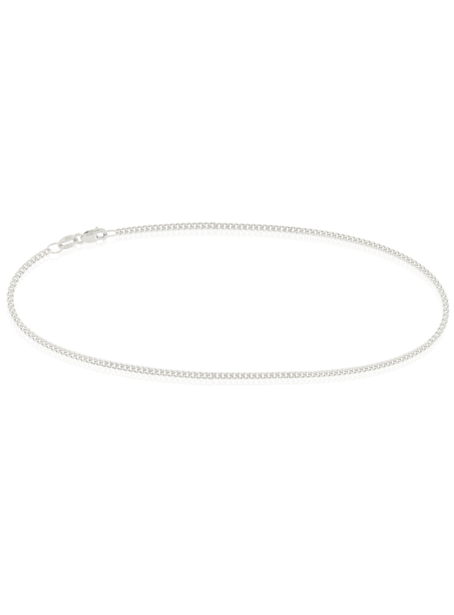 Simple Curb Anklet Chain in Sterling Silver