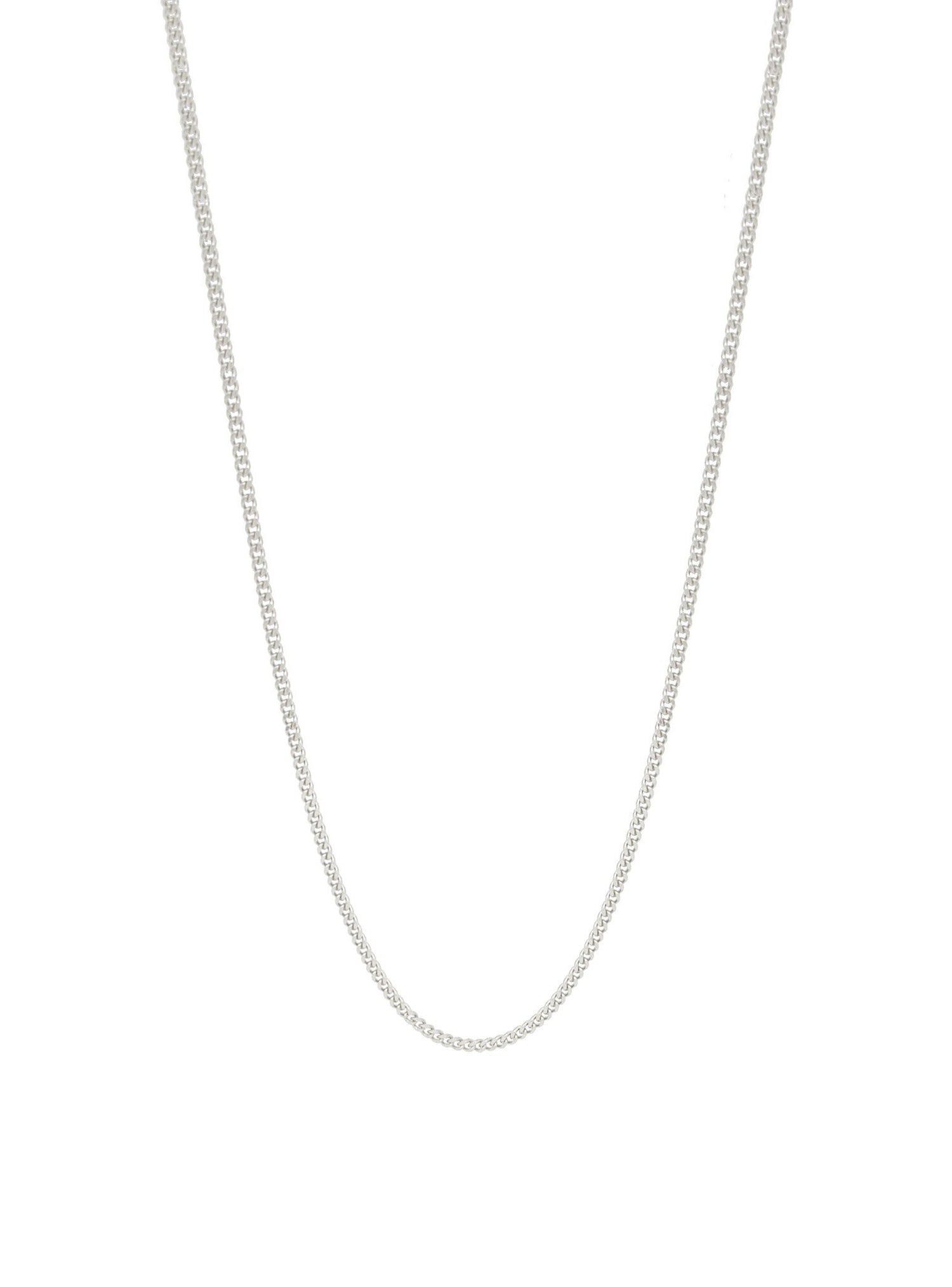 Simple Curb Necklace Chain in 925 Sterling Silver