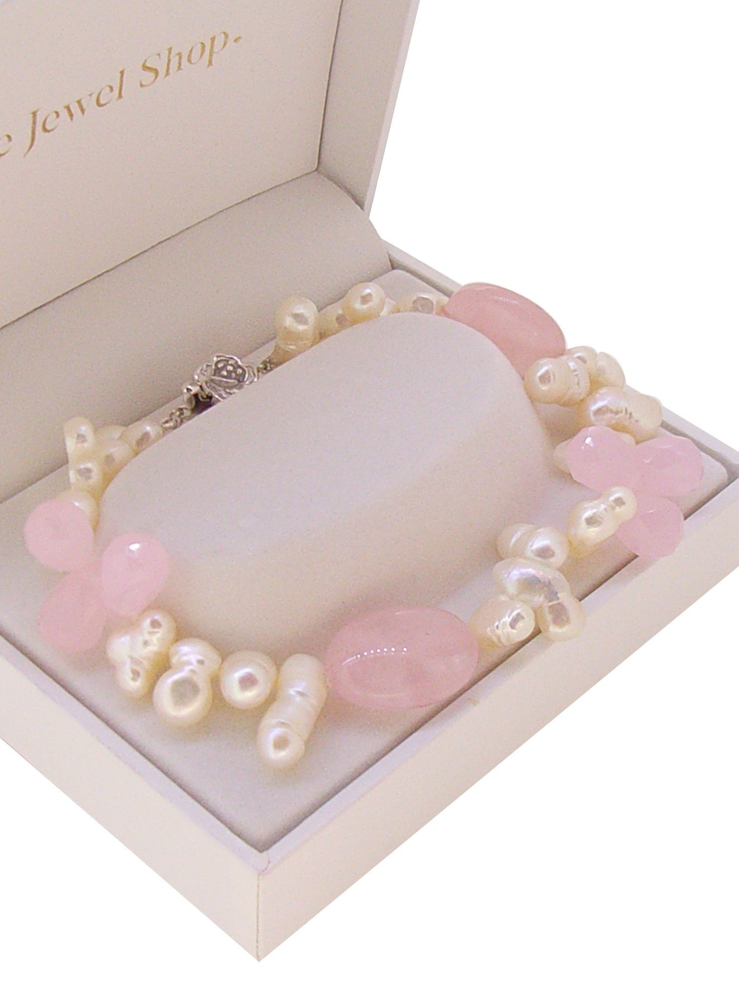 Freshwater Pearl and Rose Quartz Bracelet