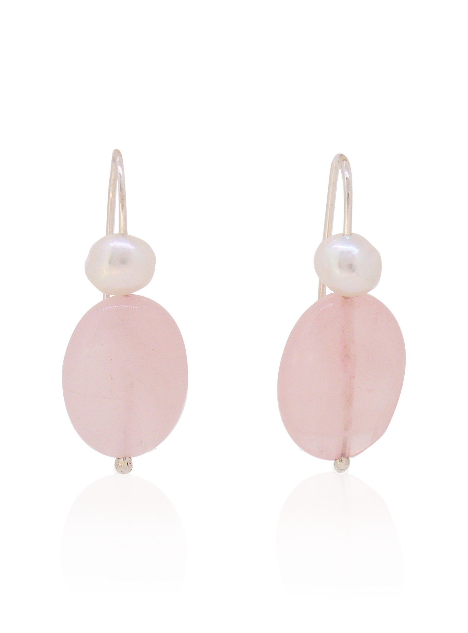 Freshwater Pearl and Rose Quartz Earrings
