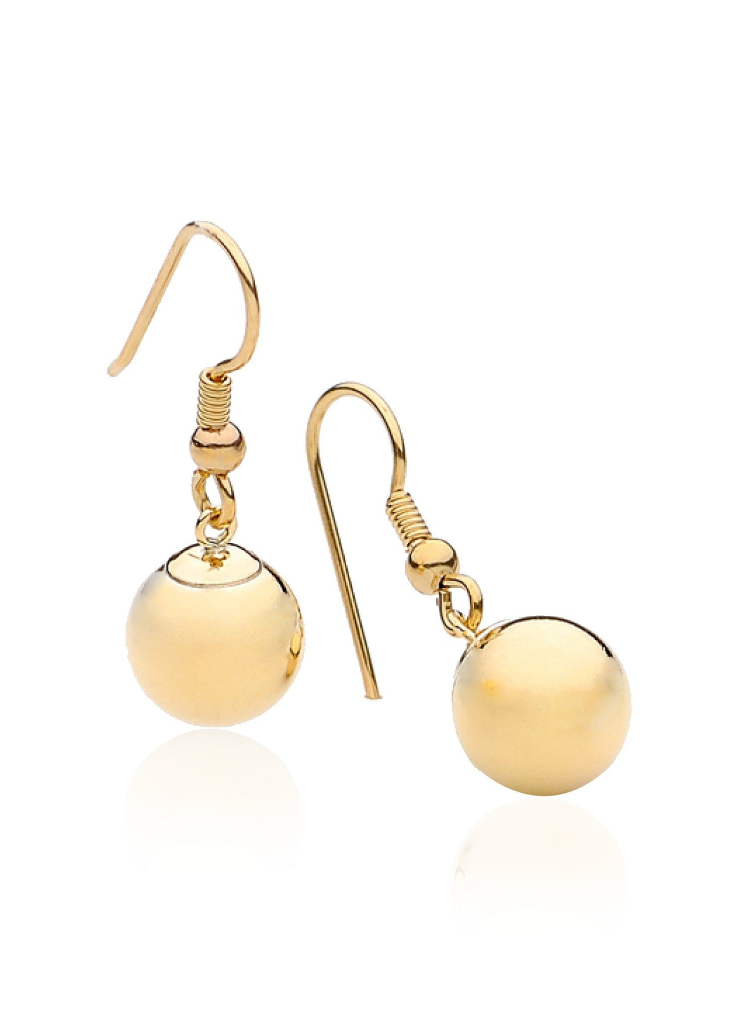 Ball Bead Hook Earrings in Rolled Gold