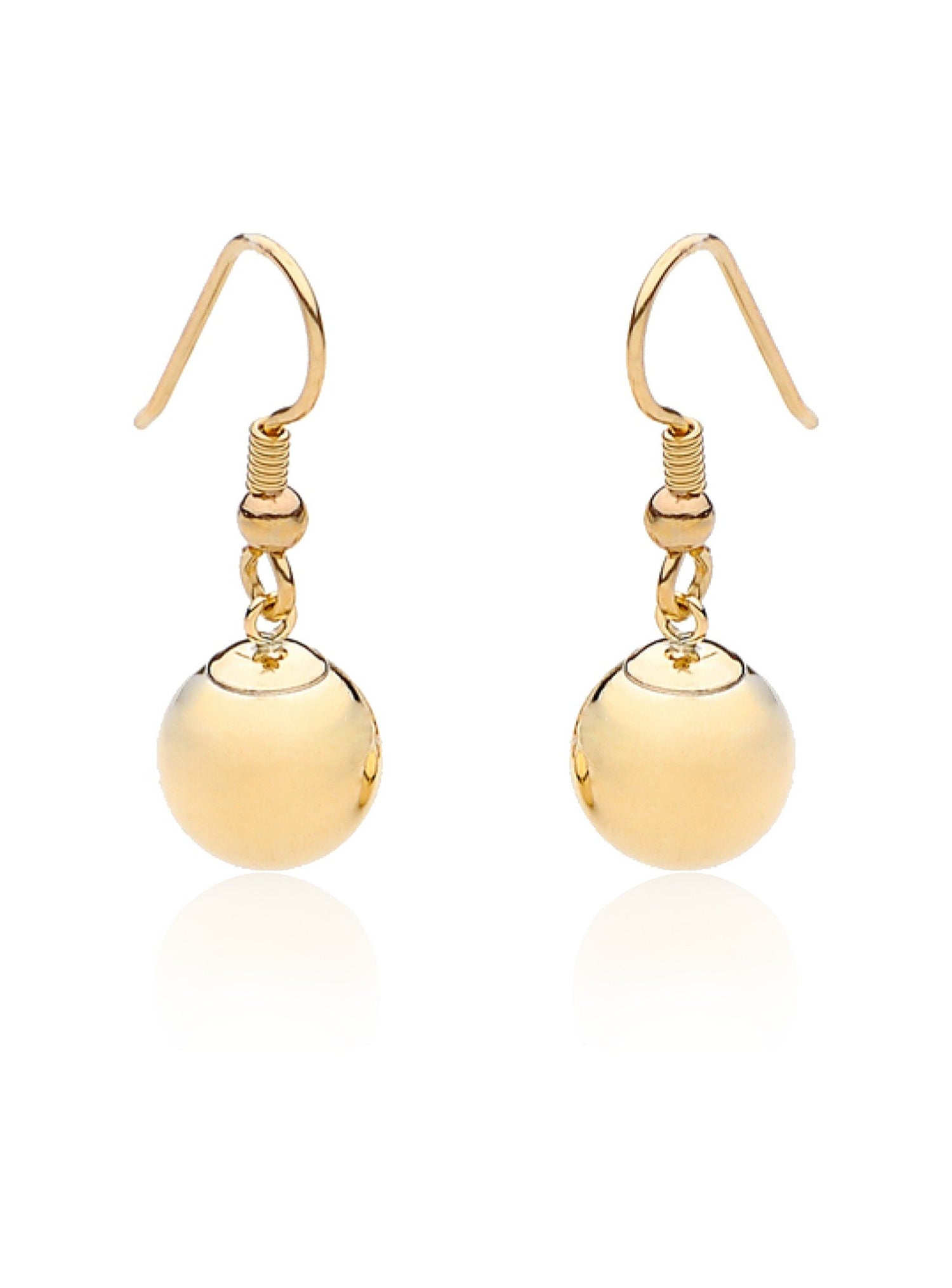 Ball Bead Hook Earrings in Rolled Gold