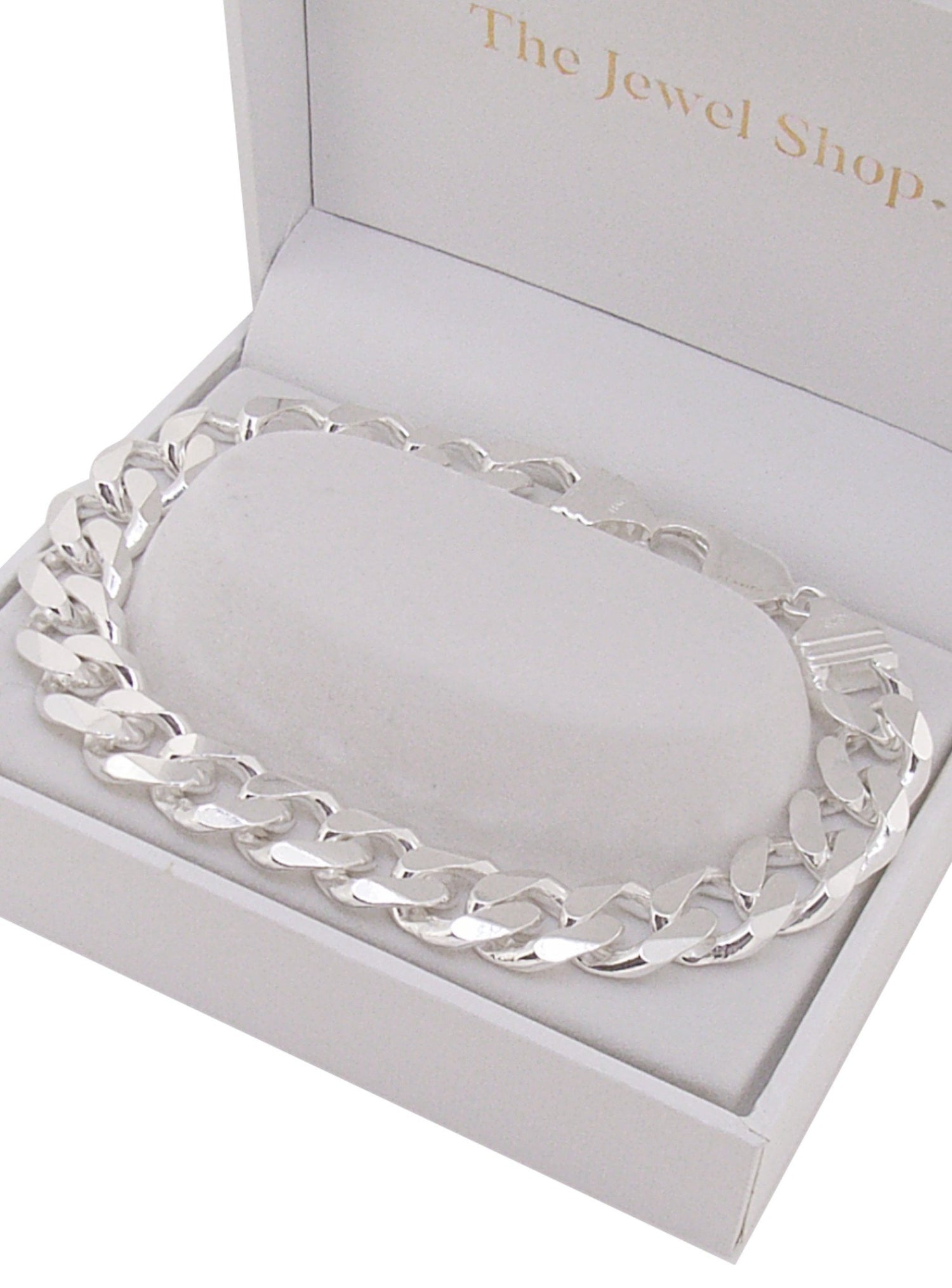 Mens Unisex Heavy Curb Bracelet in Sterling Silver