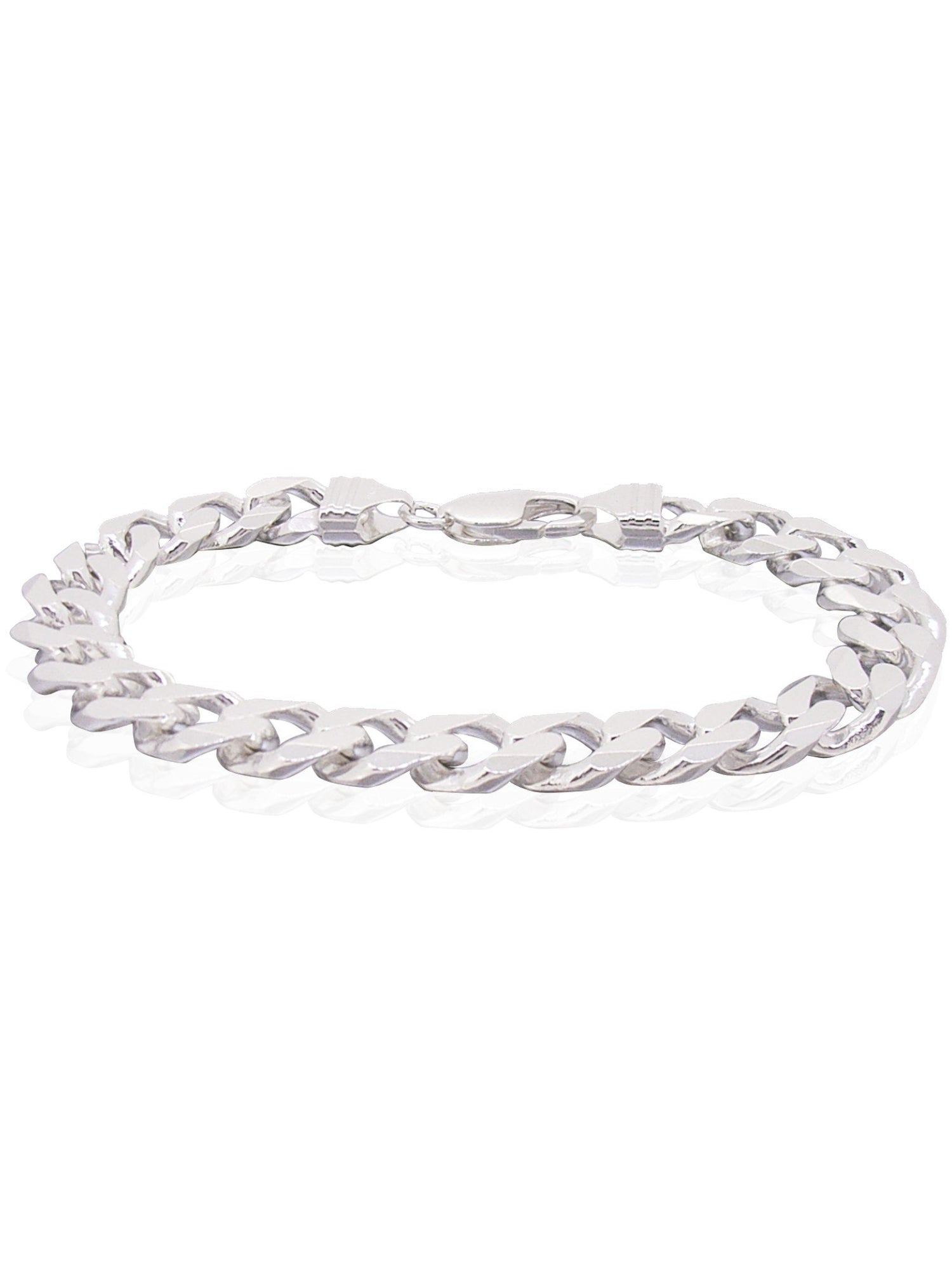 Mens Unisex Heavy Curb Bracelet in Sterling Silver