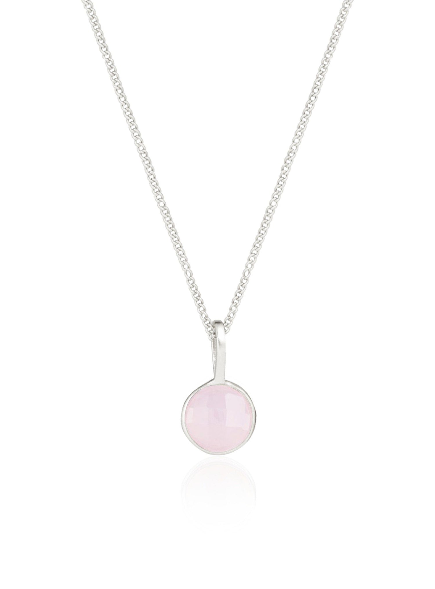 Belle Single Rose Quartz Pendant Necklace