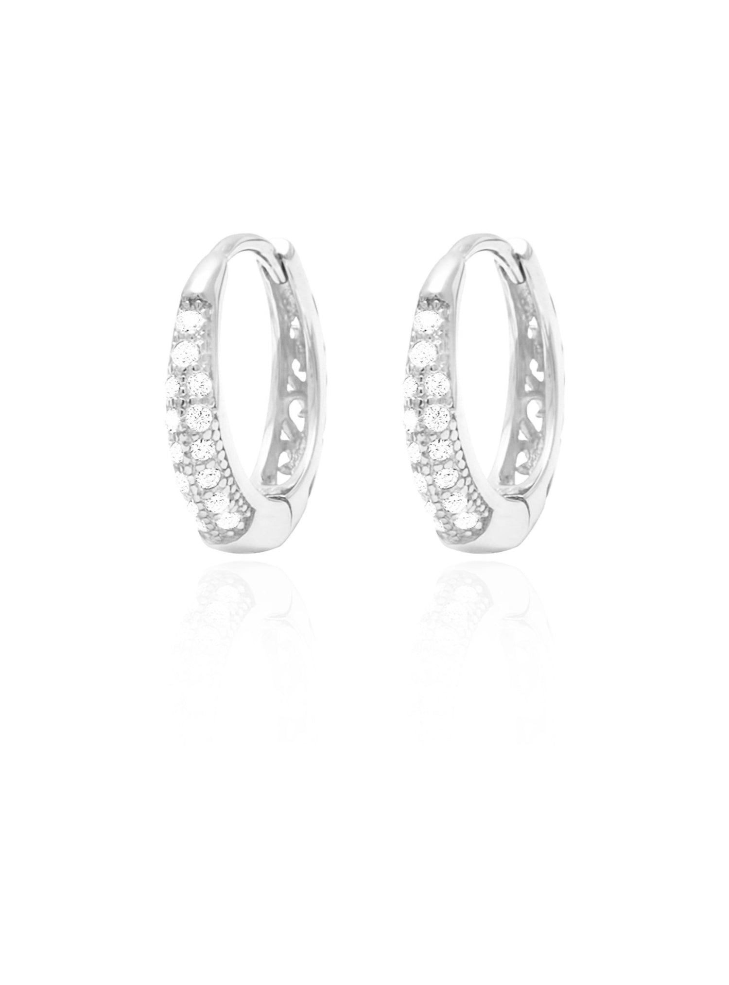 Gigi Cz Huggie Hoop Earrings in Silver