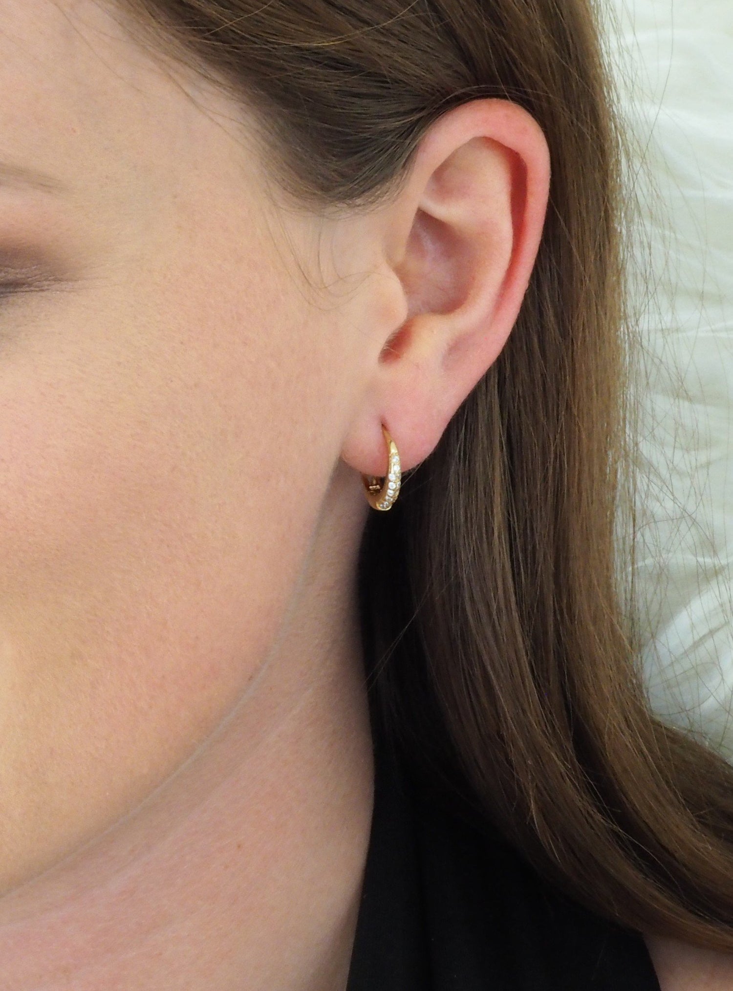 Gigi Cz Huggie Hoop Earrings in Gold