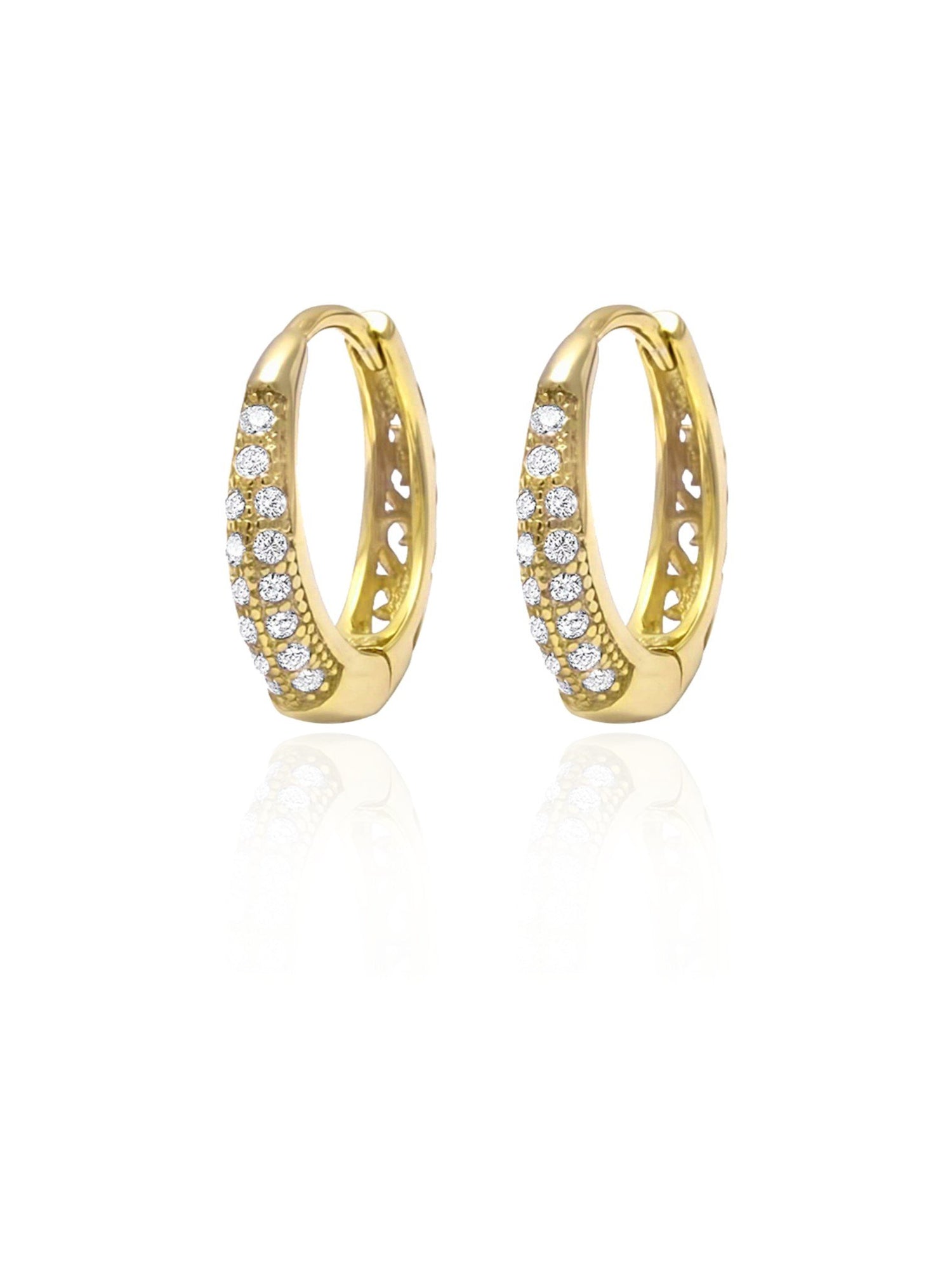 Gigi Cz Huggie Hoop Earrings in Gold