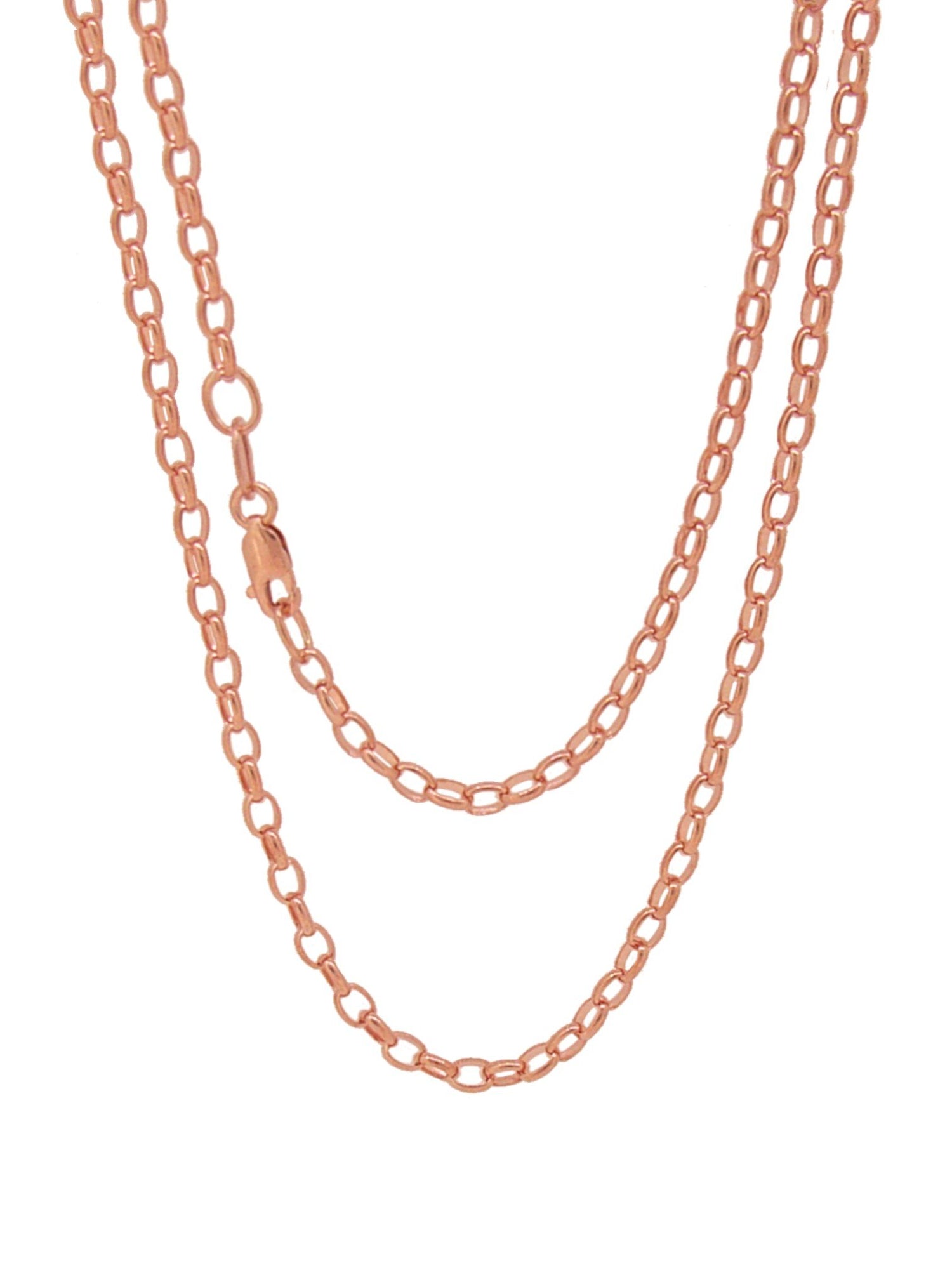 Oval Belcher Necklace Chain in 9ct Rose Gold