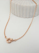 Oval Belcher 2.2mm Chain Necklace With Bolt Ring in 9ct Rose Gold