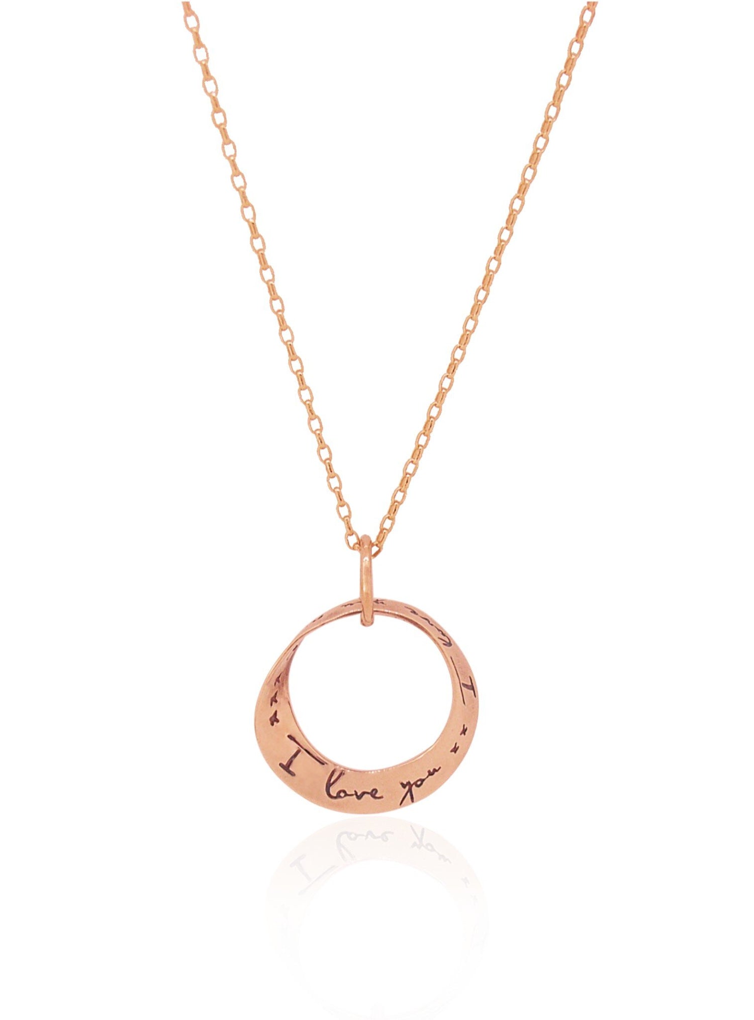 I Love You I Love You More Necklace in 9ct Rose