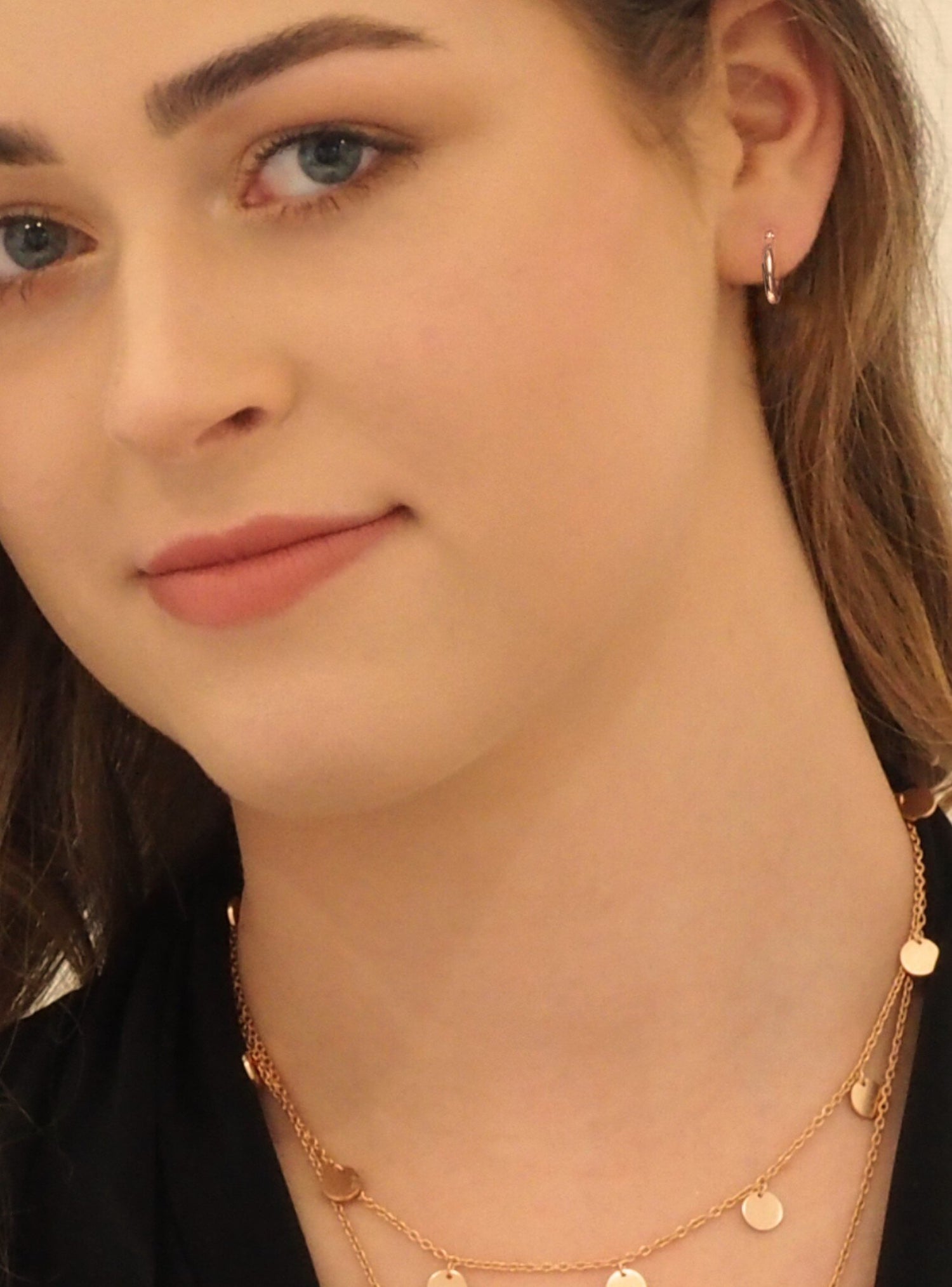 Small Gypsy Hoop Earrings in 9ct Rose