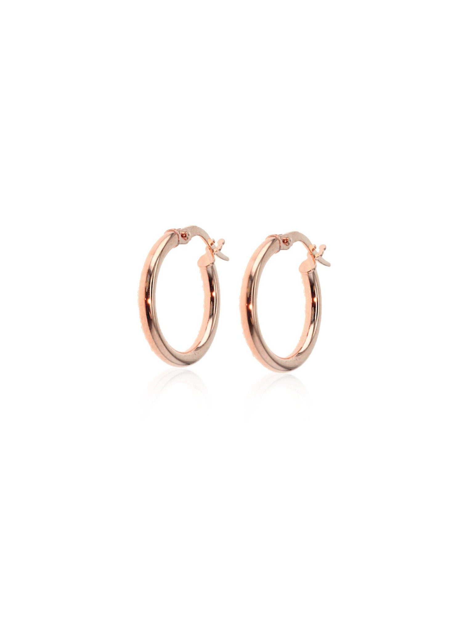 Small Gypsy Hoop Earrings in 9ct Rose