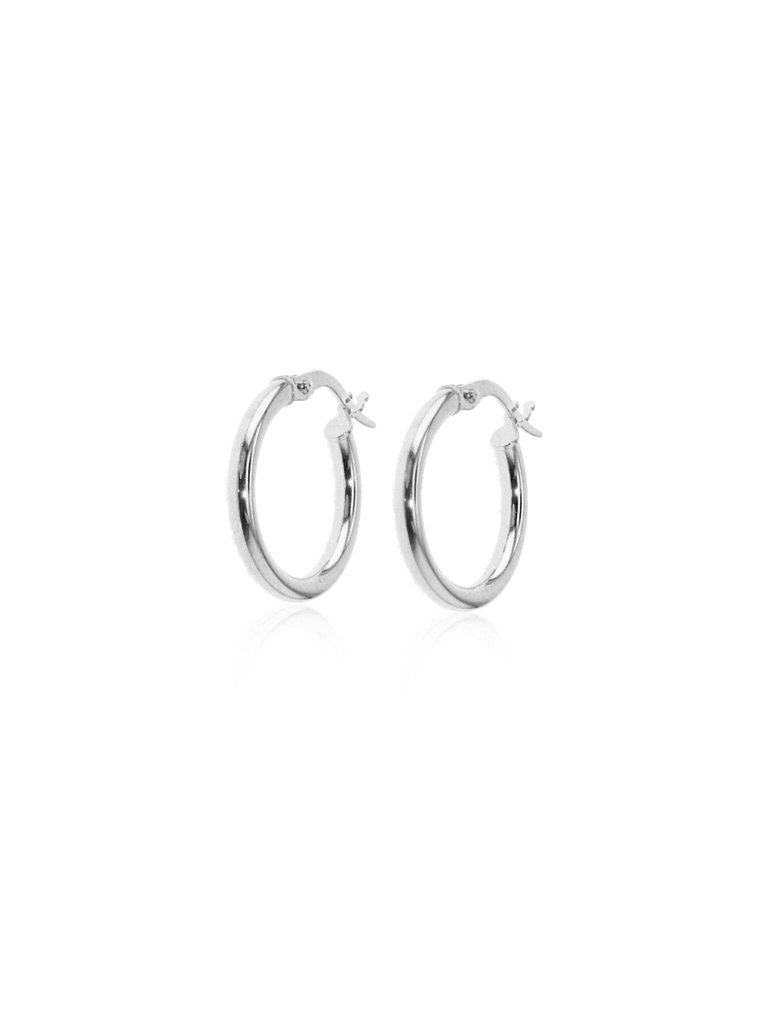 Small Gypsy Hoop Earrings in 9ct White