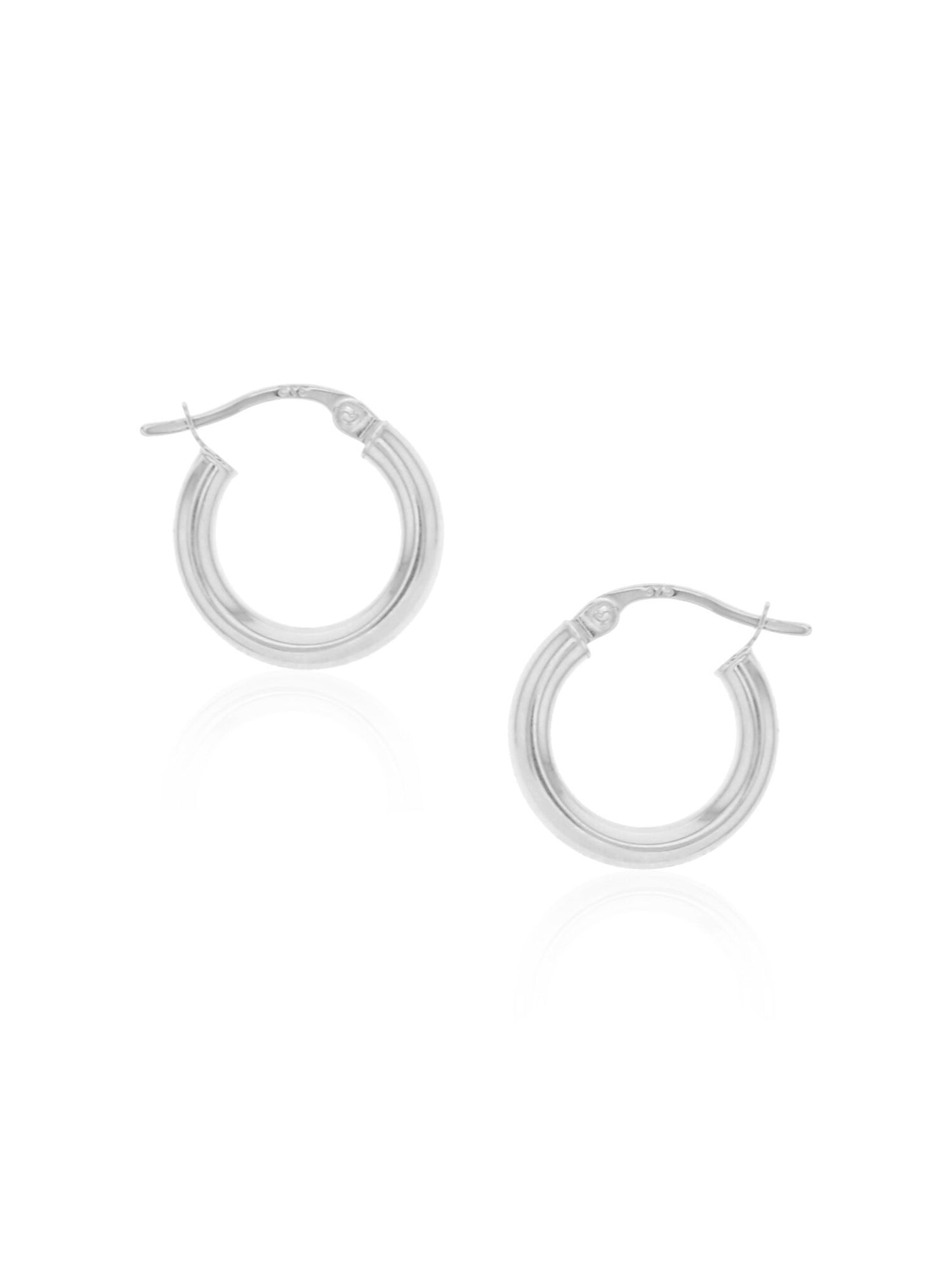 Small Gypsy Hoop Earrings in 9ct White