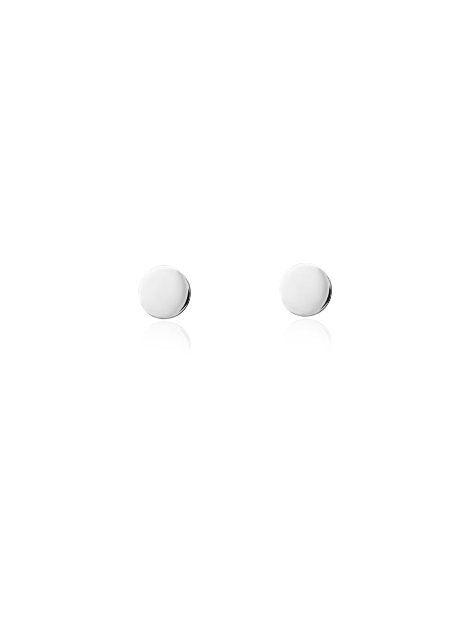Dakota Small Flat Circle Stud Earrings in Silver