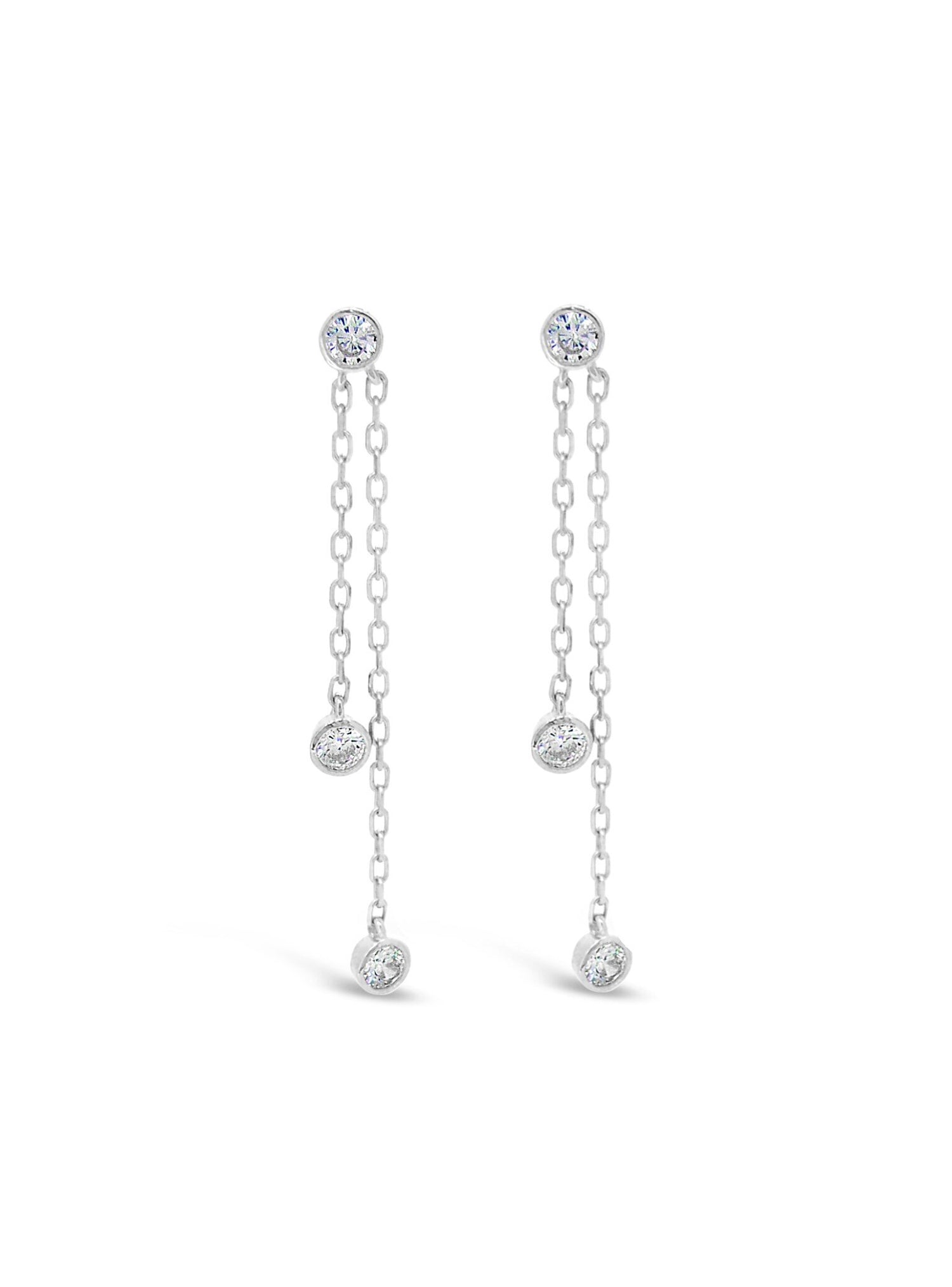 Dakota Cz Dangle Drop Earrings in Sterling Silver
