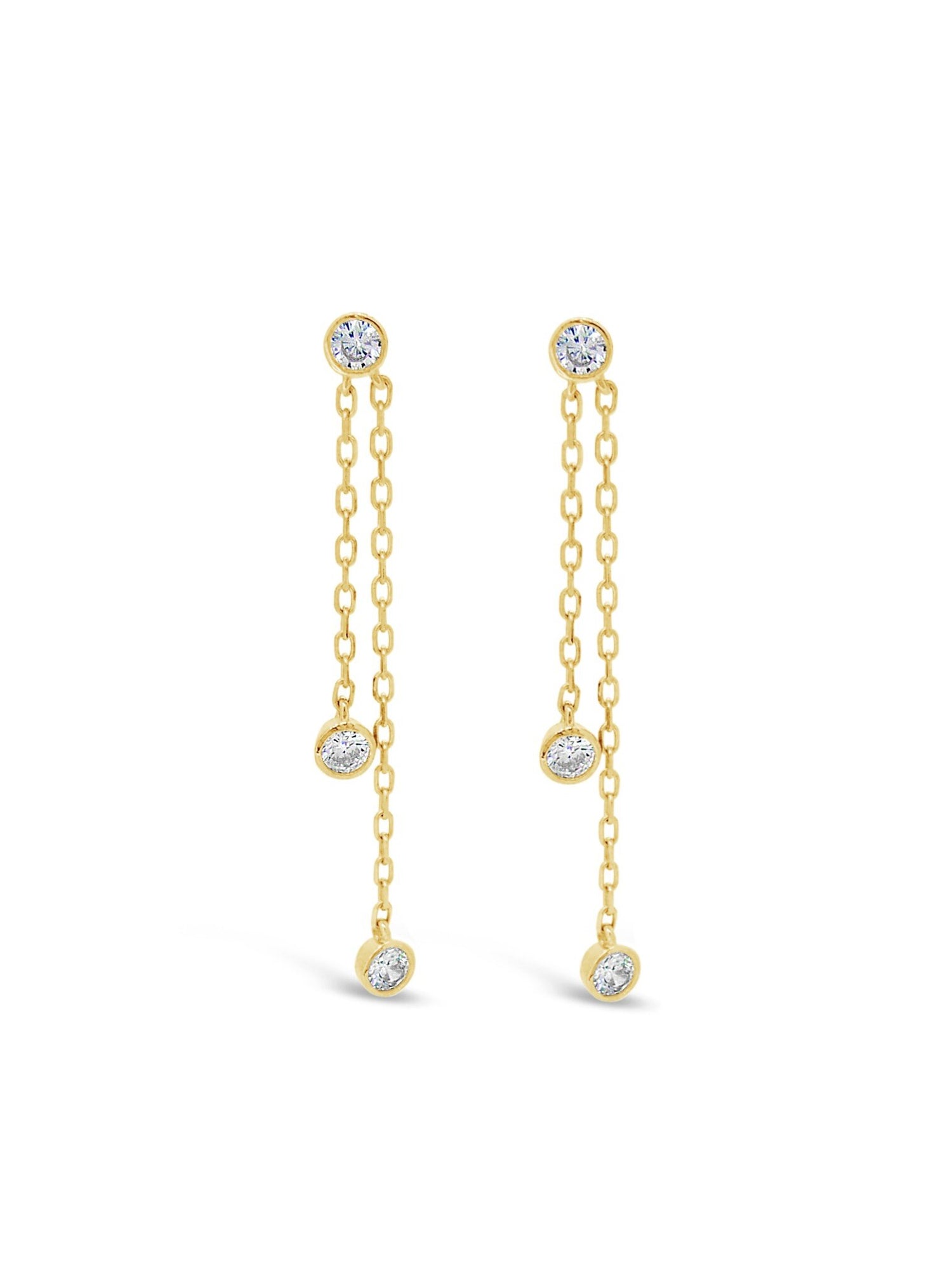 Dakota Cz Dangle Drop Earrings in Gold