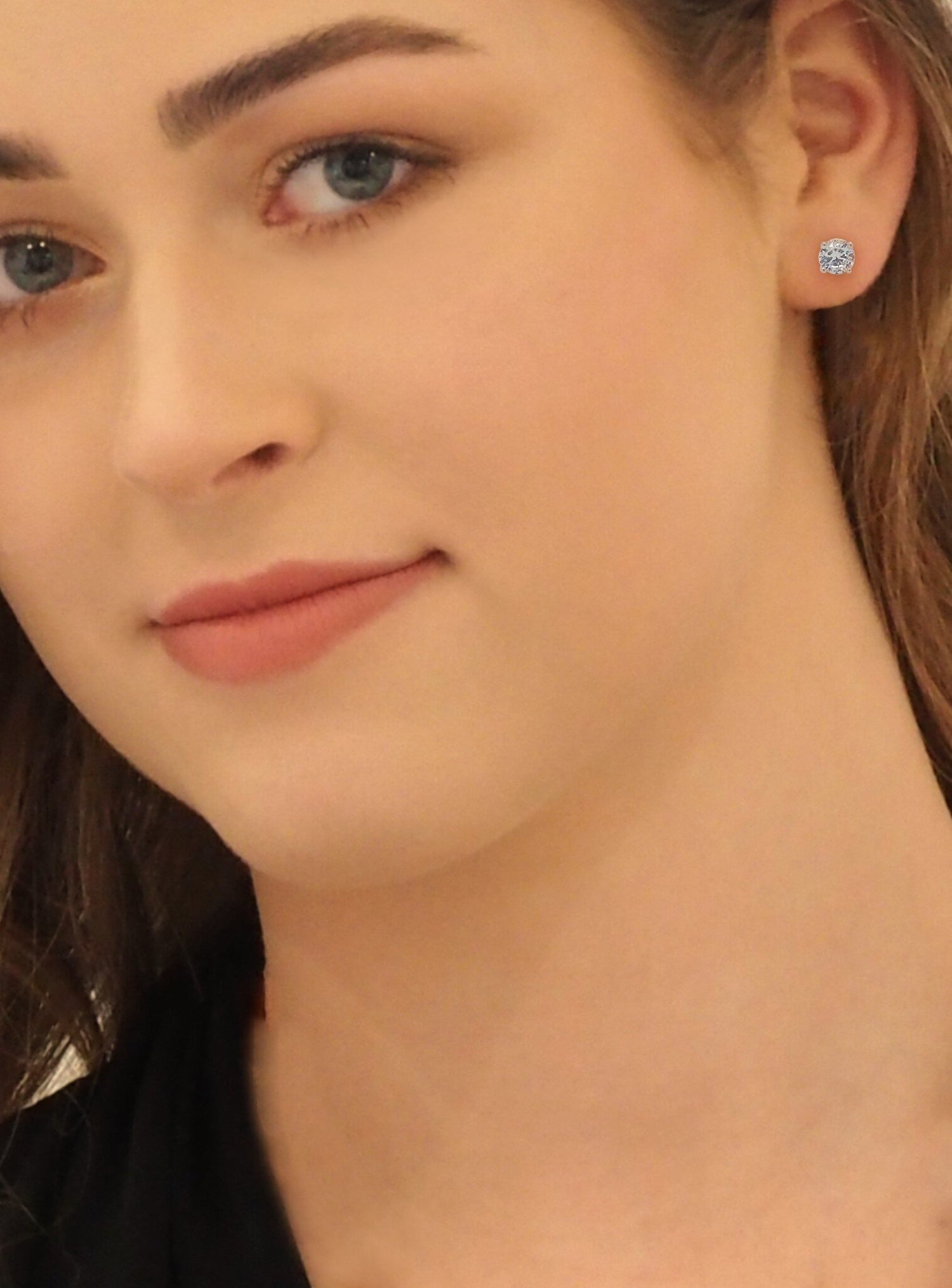 Cz Round 5mm Stud Earrings in Sterling Silver